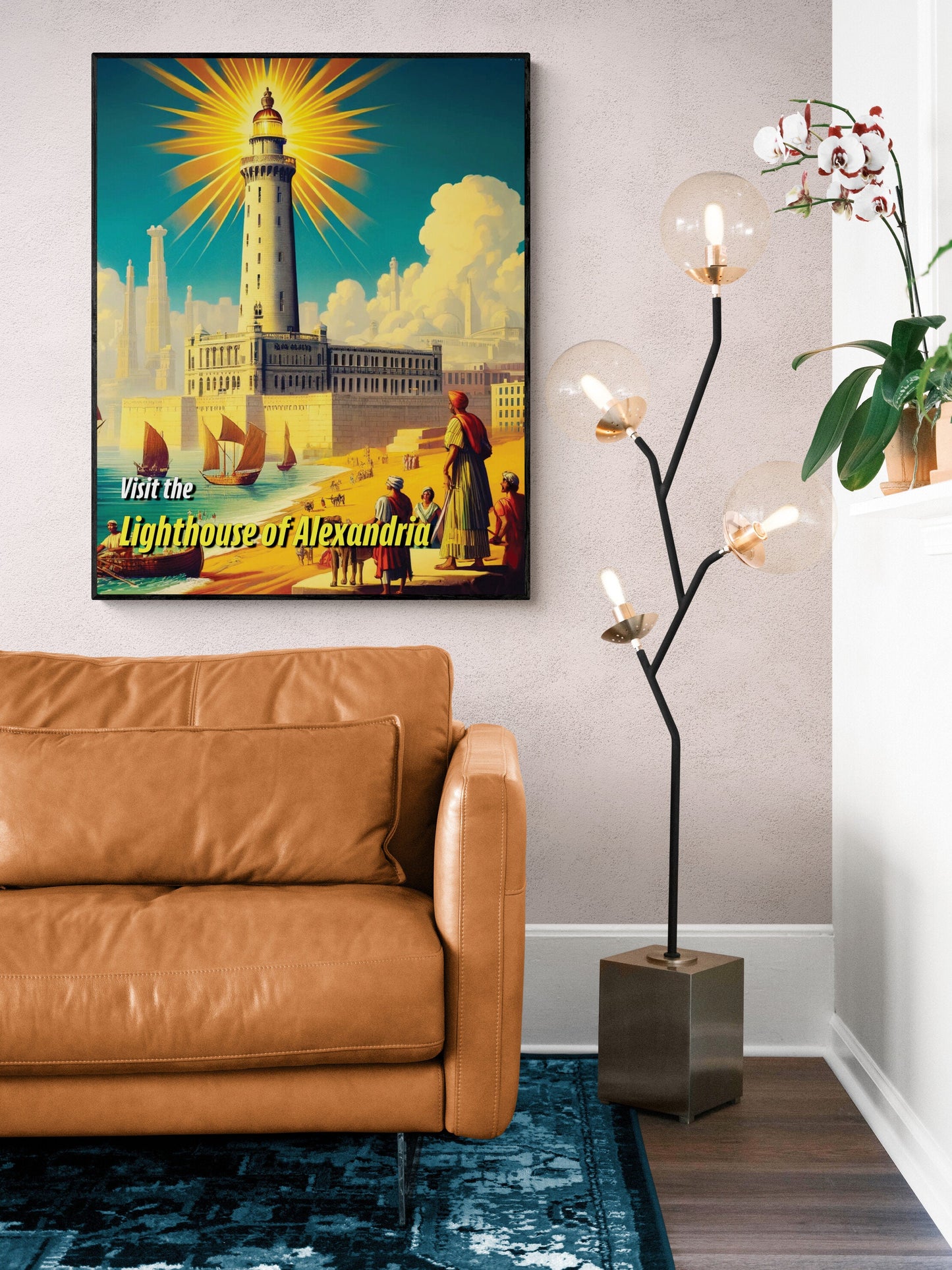 The Lighthouse of Alexandria | Seven Wonders of the Ancient World Tourist Poster | Travel | Cultural Home Decor | History | Wall Art Print