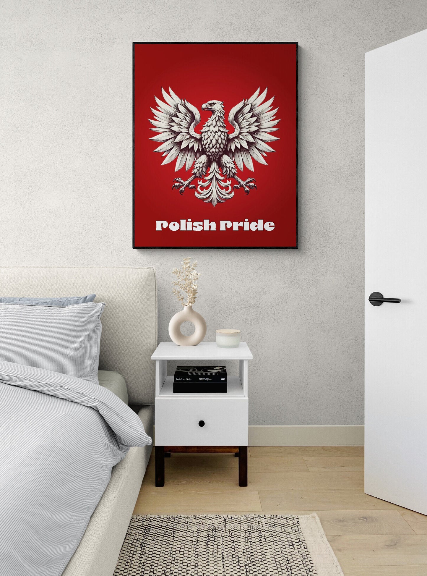 Polish Eagle Emblem - Polska Polski Orzel Red Home Decor - Unframed Heritage Wall Art Print