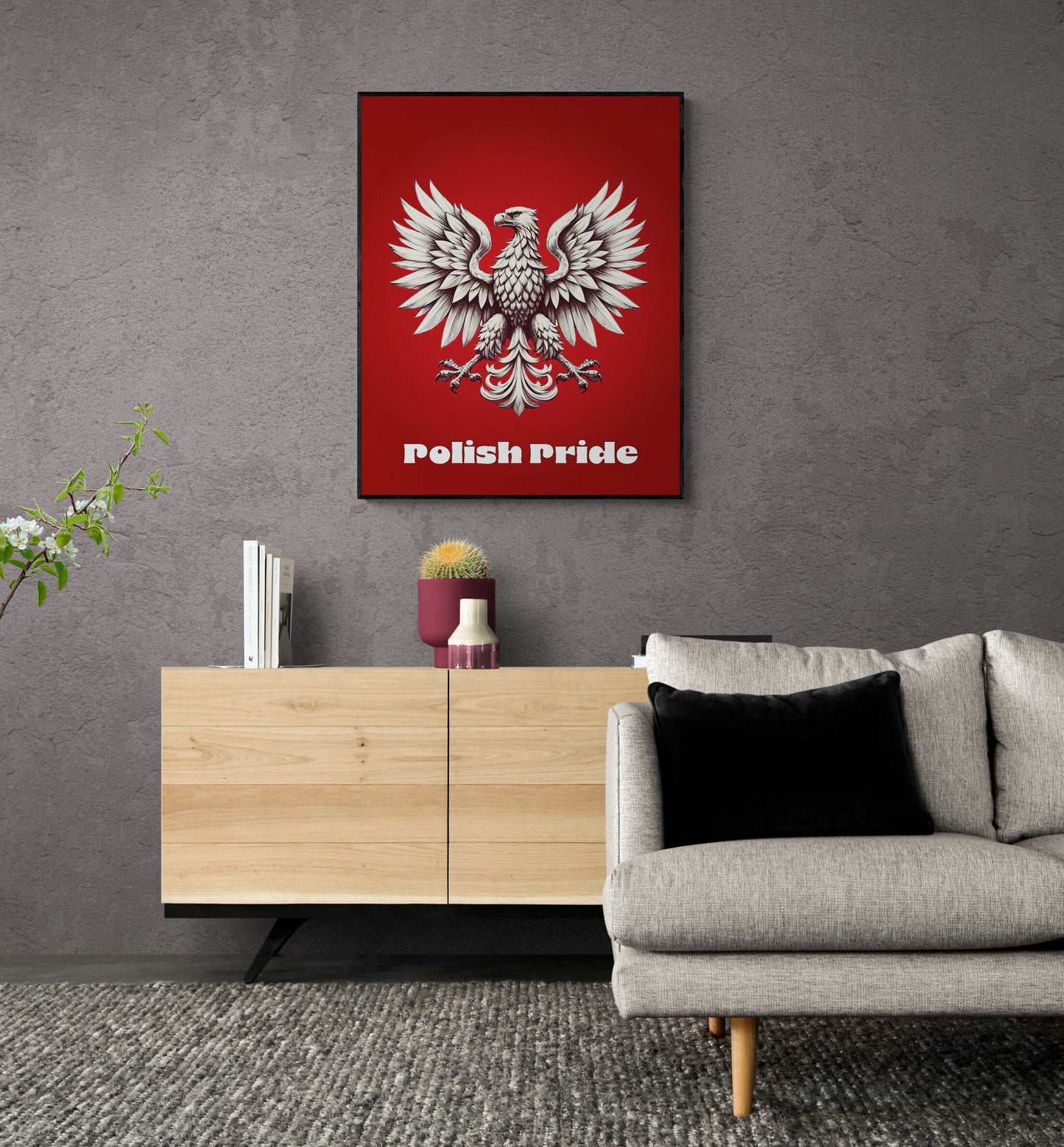 Polish Eagle Emblem - Polska Polski Orzel Red Home Decor - Unframed Heritage Wall Art Print