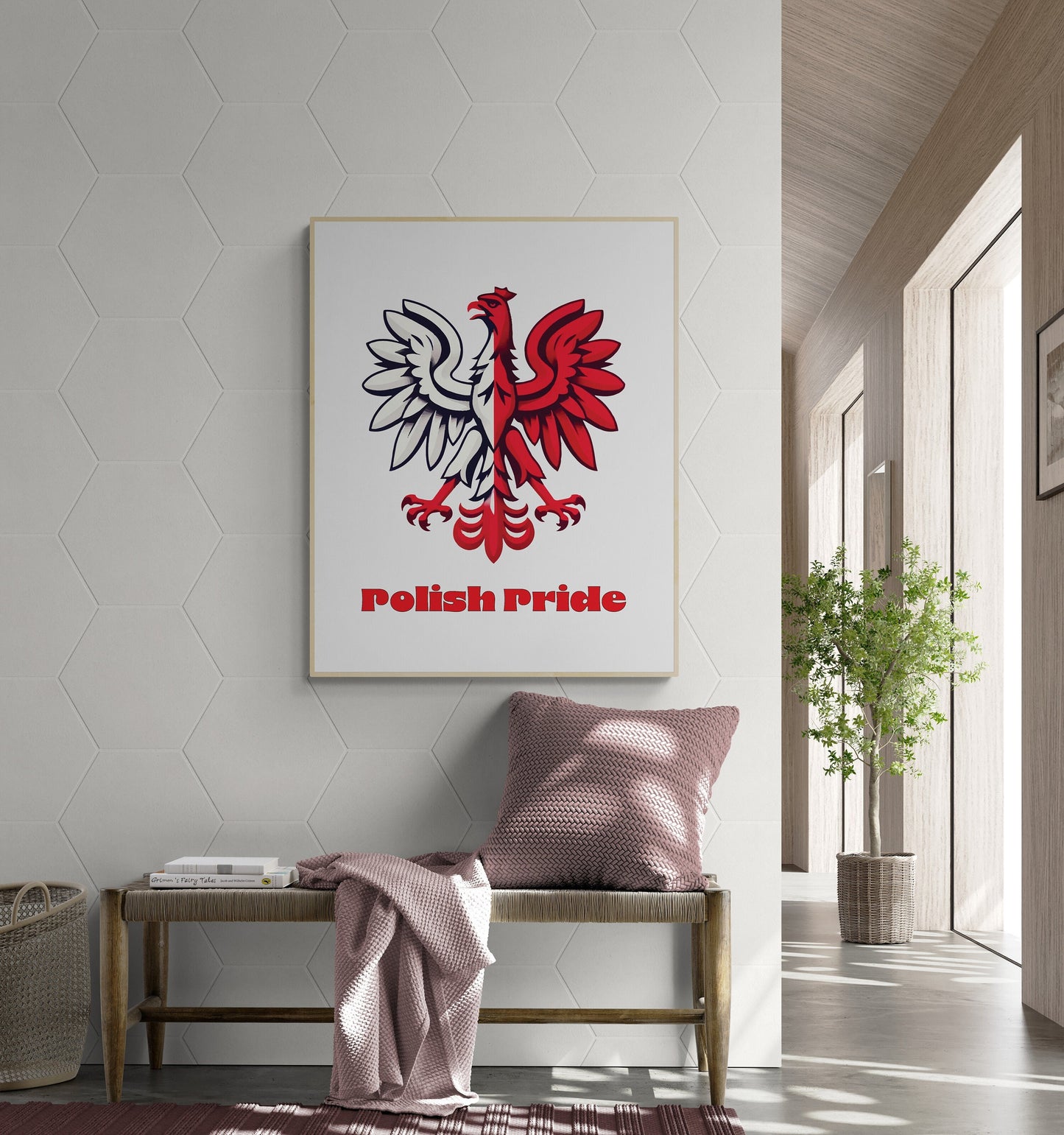 Polish Eagle Emblem - Polska Polski Orzel Red Home Decor - Unframed Heritage Wall Art Print