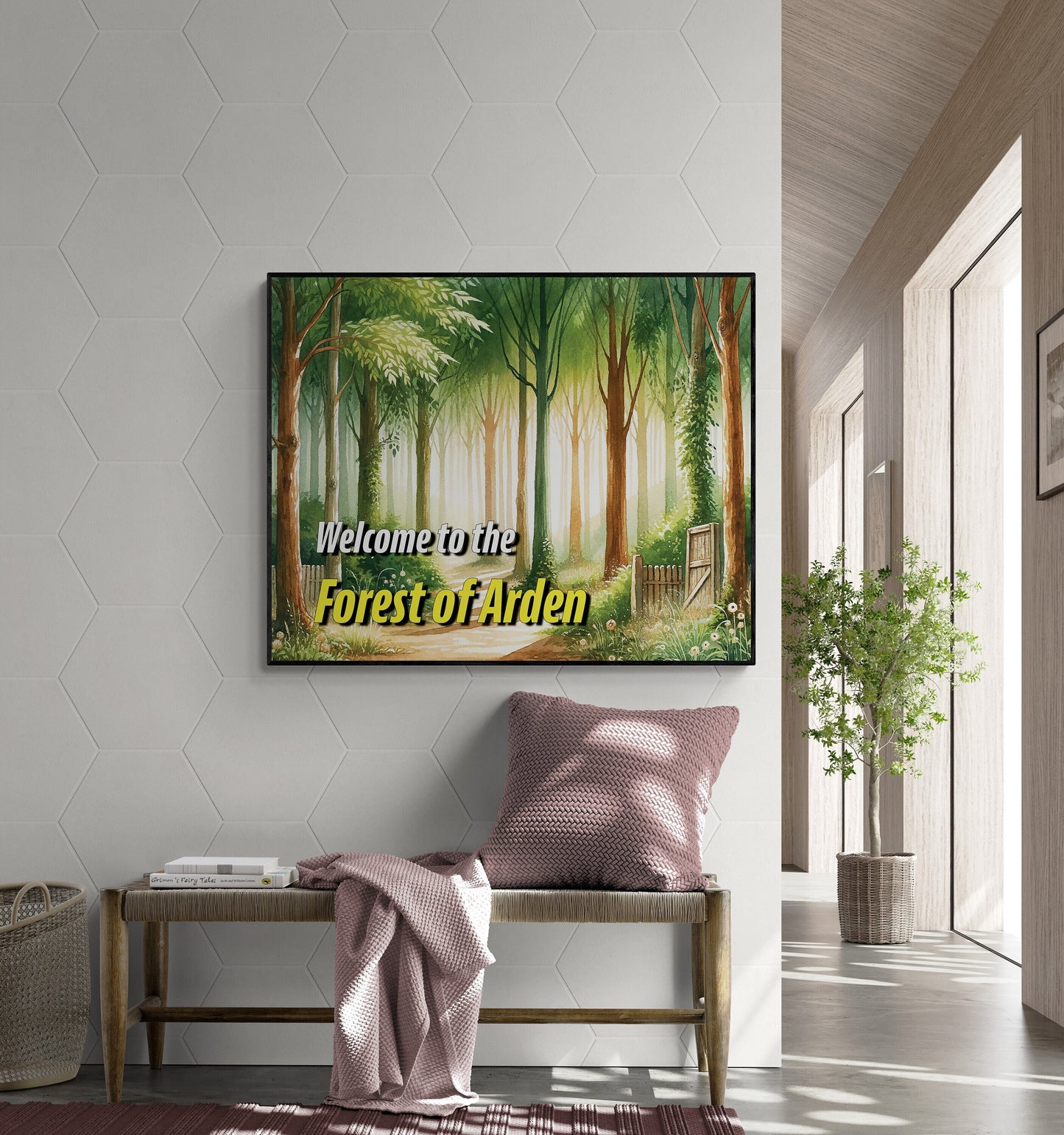 Welcome To The Forest of Arden from As You Like It by William Shakespeare Tourism Home Decor Sign Art Print