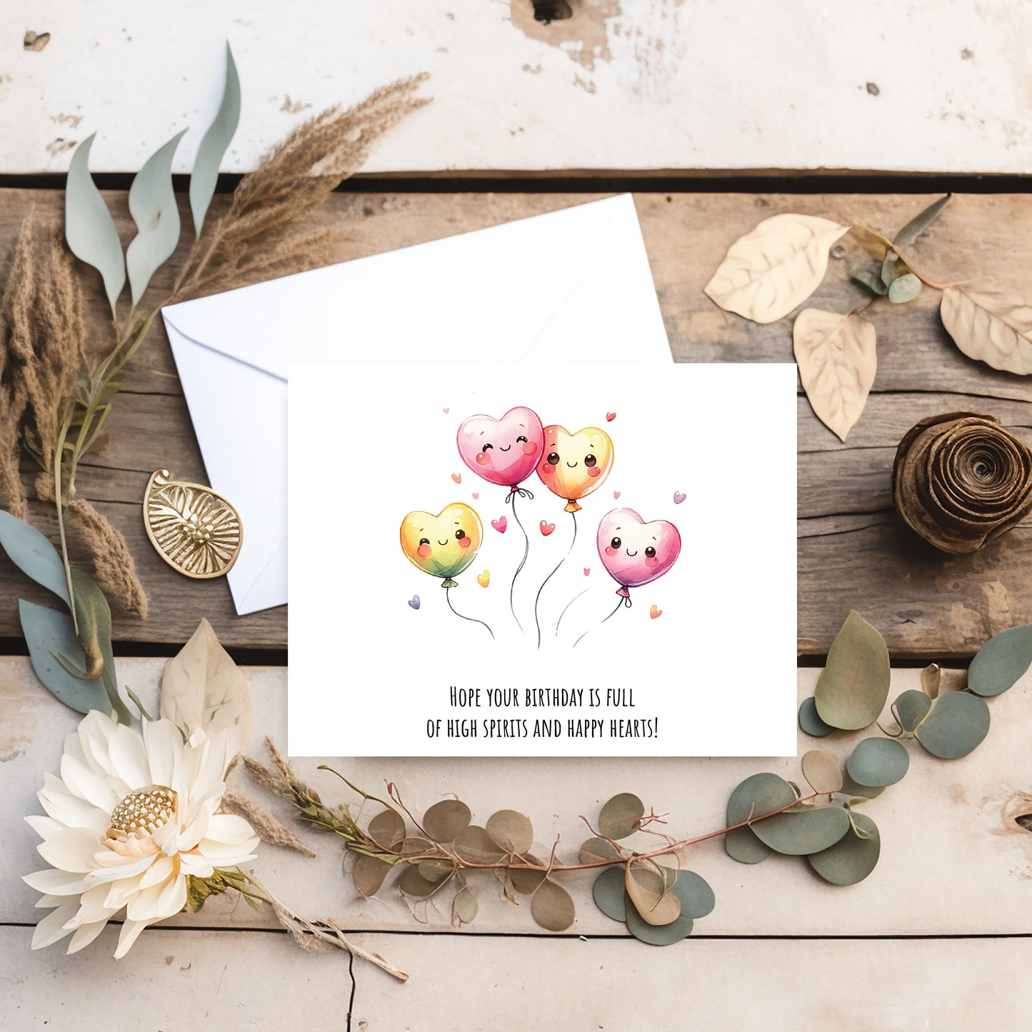 Watercolor Happy Birthday Cards | Set of 10 Letters | Blank Inside | Unique Custom Gift | High-Quality Card Stock with Envelope