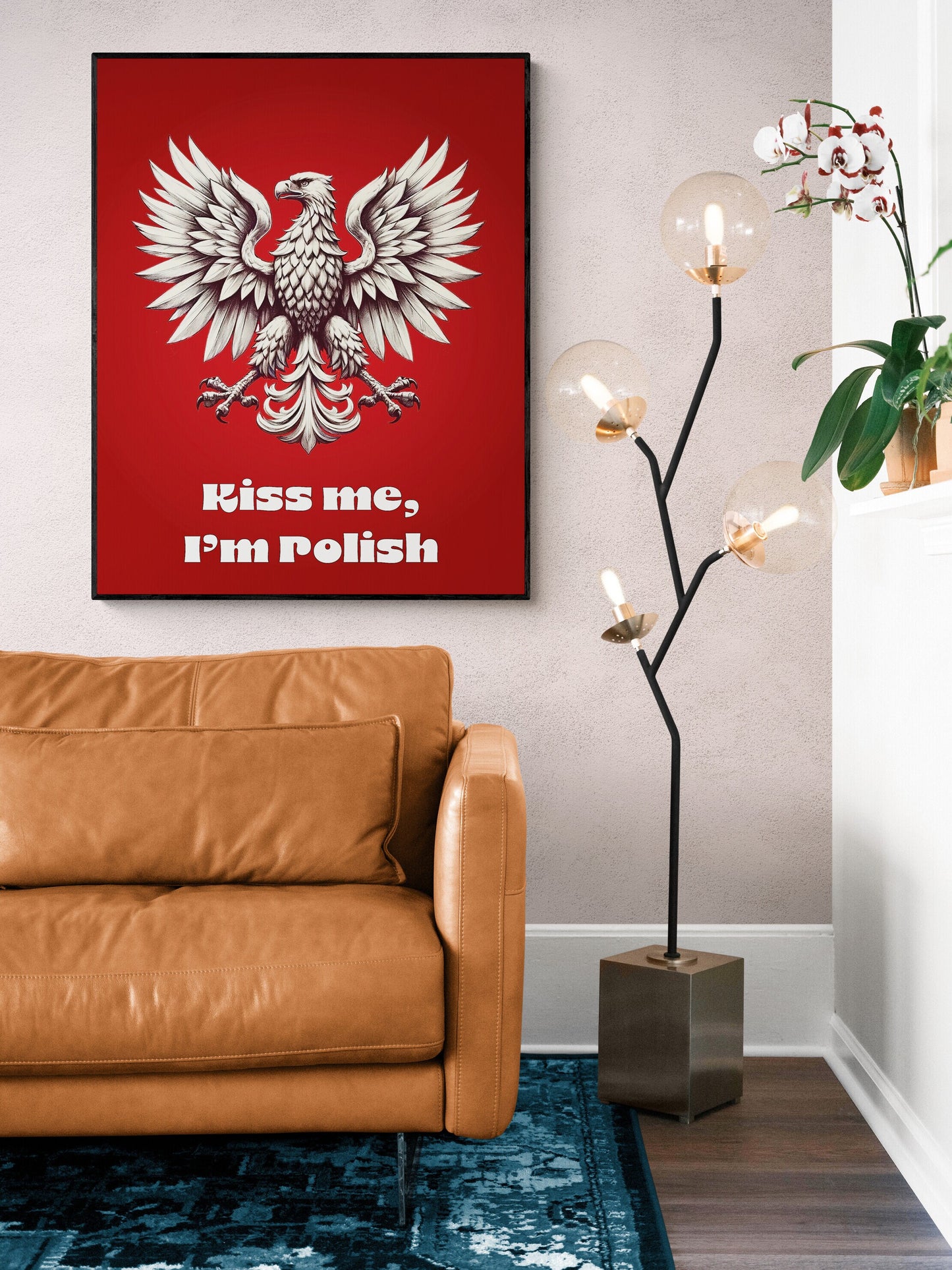 Kiss Me I'm Polish | Eagle - Pulaski Polska Polski Orzel Red Home Decor - Unframed Heritage Wall Art Print