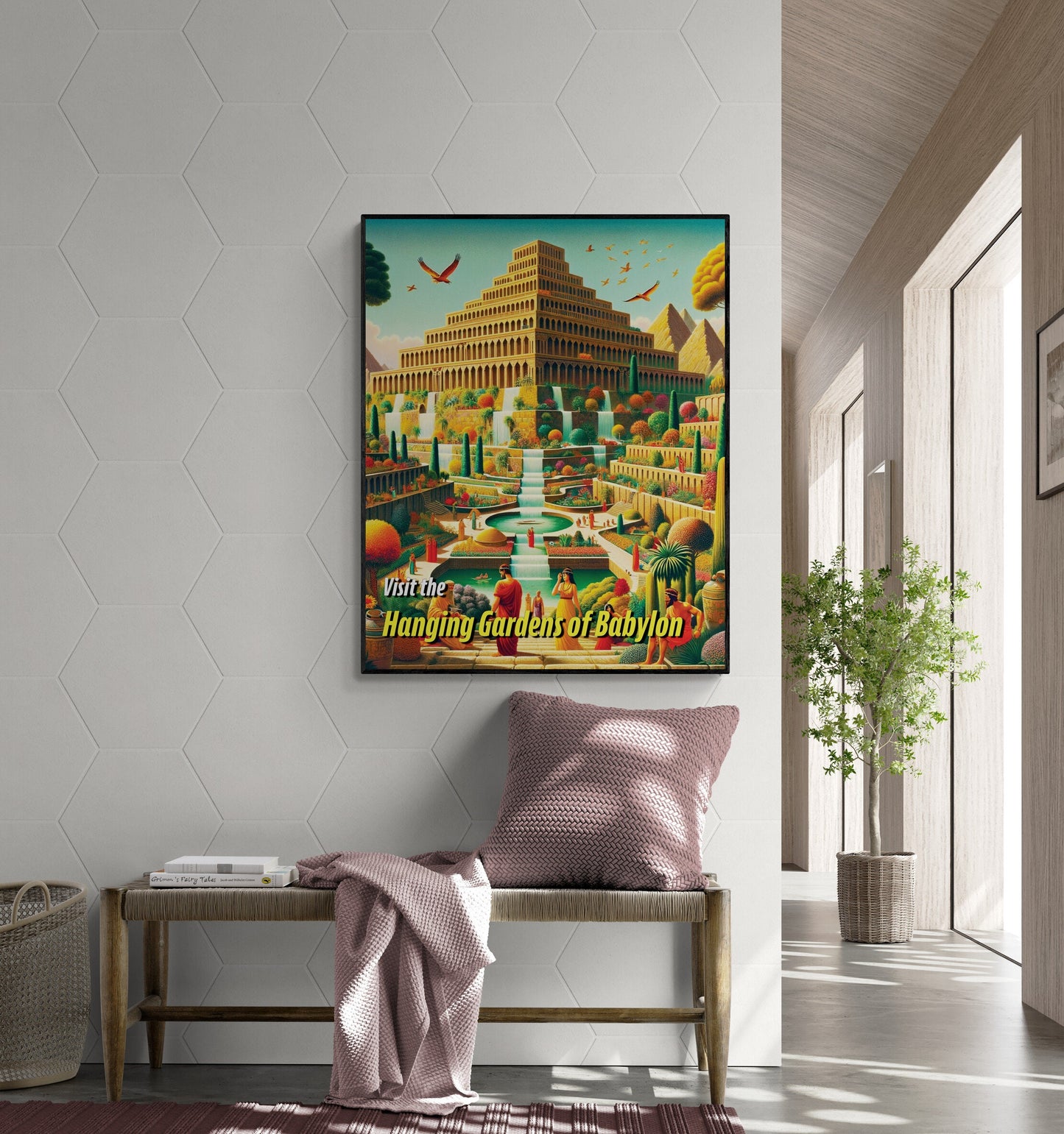 Seven Wonders of the Ancient World Tourist Poster | Travel | Cultural Home Decor | History | Wall Art Print