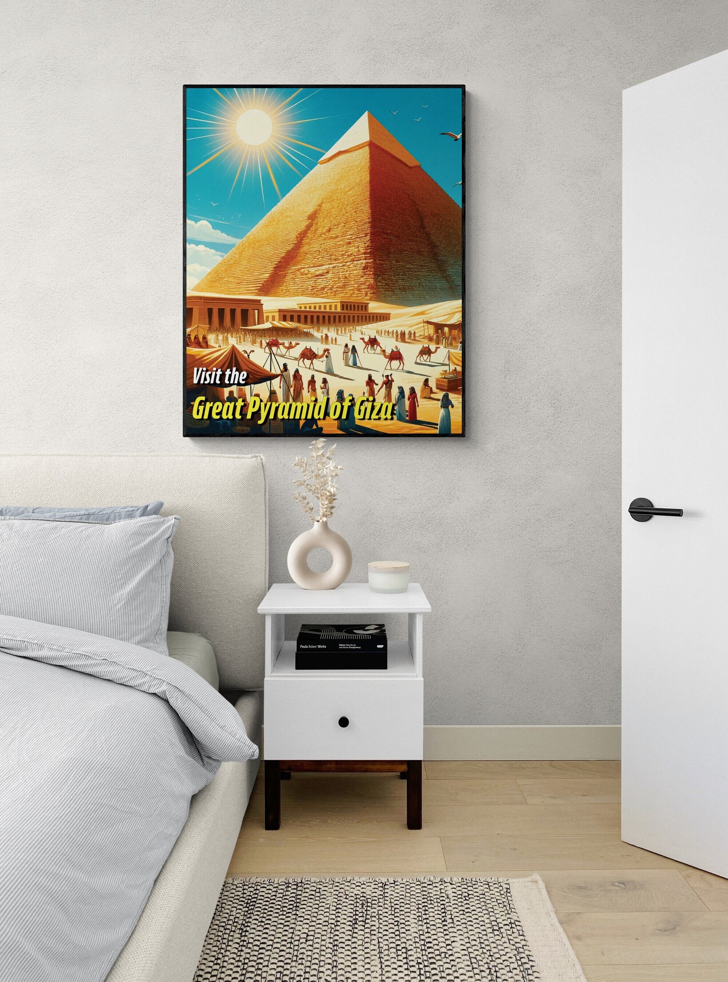 The Pyramid of Giza | Seven Wonders of the Ancient World Tourist Poster | Travel | Cultural Home Decor | History | Wall Art Print