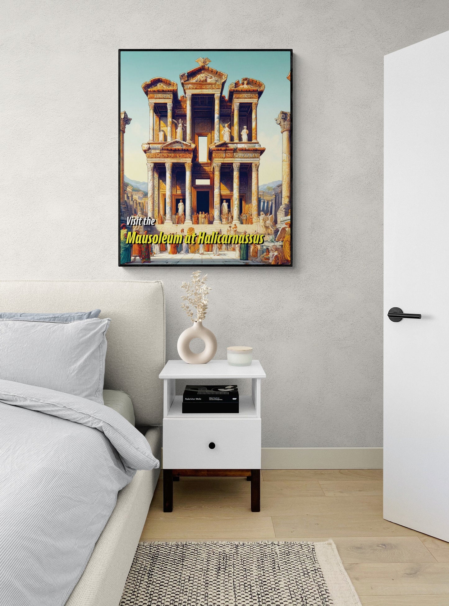 The Mausoleum at Halicarnassus | Seven Wonders of the Ancient World Tourist Poster | Travel | Cultural Home Decor | History | Wall Art Print