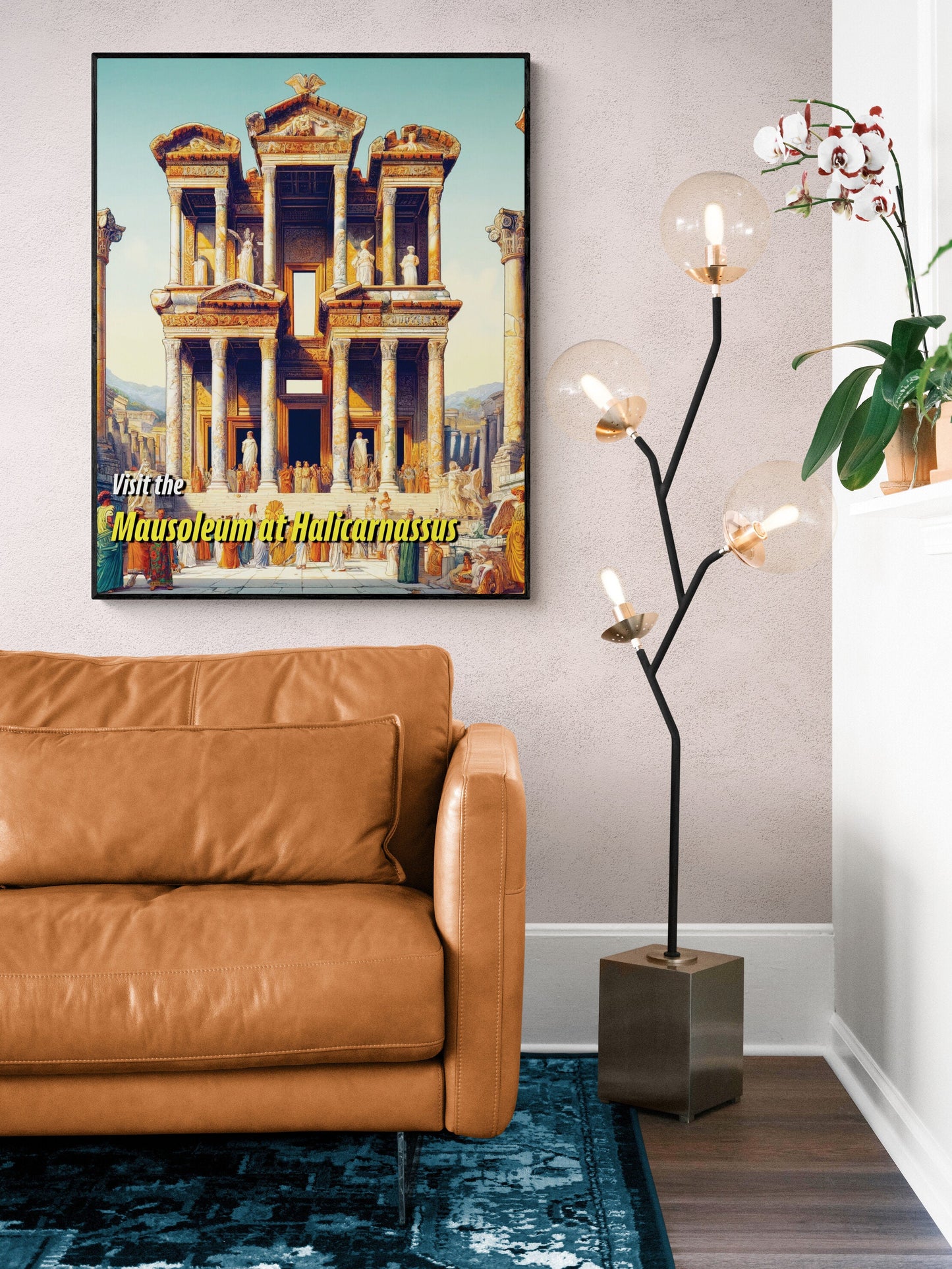 The Mausoleum at Halicarnassus | Seven Wonders of the Ancient World Tourist Poster | Travel | Cultural Home Decor | History | Wall Art Print