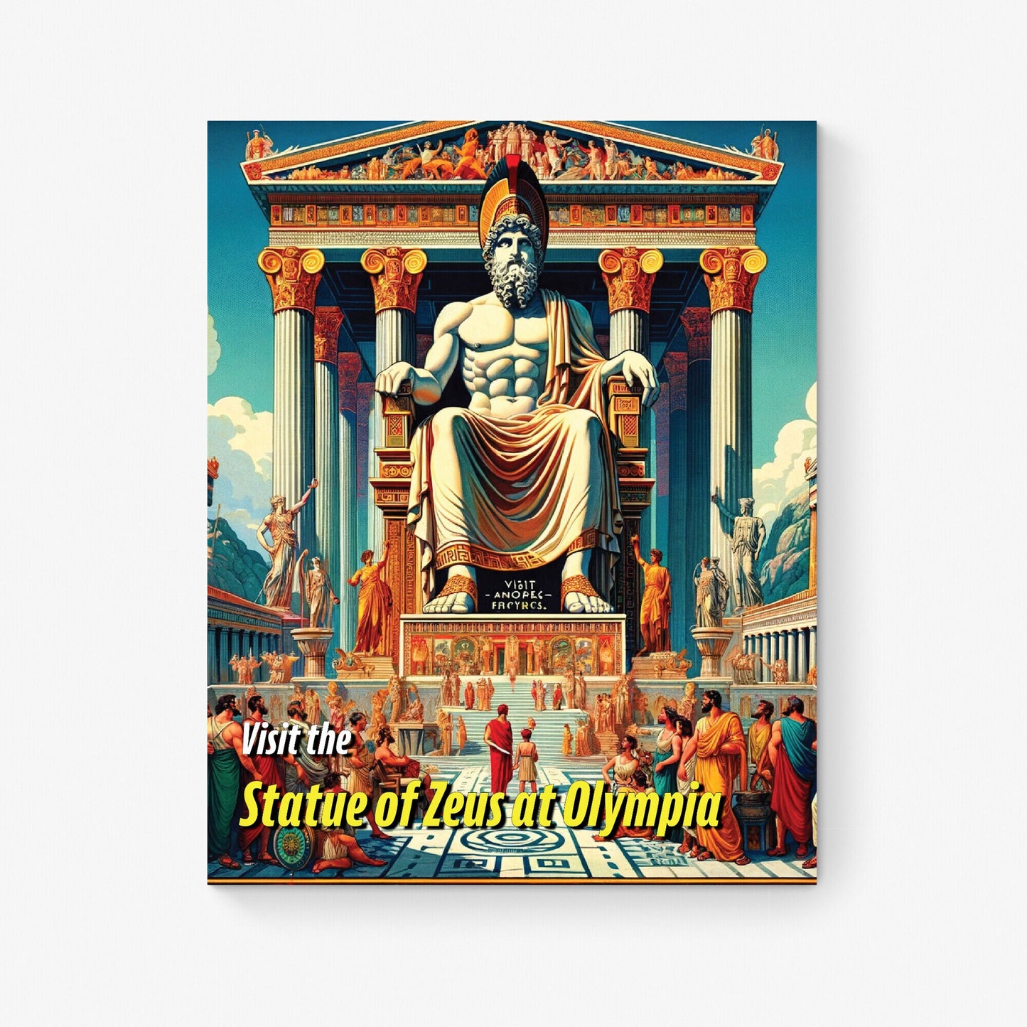 The Temple of Zeus | Seven Wonders of the Ancient World Tourist Poster | Travel | Cultural Home Decor | History | Wall Art Print