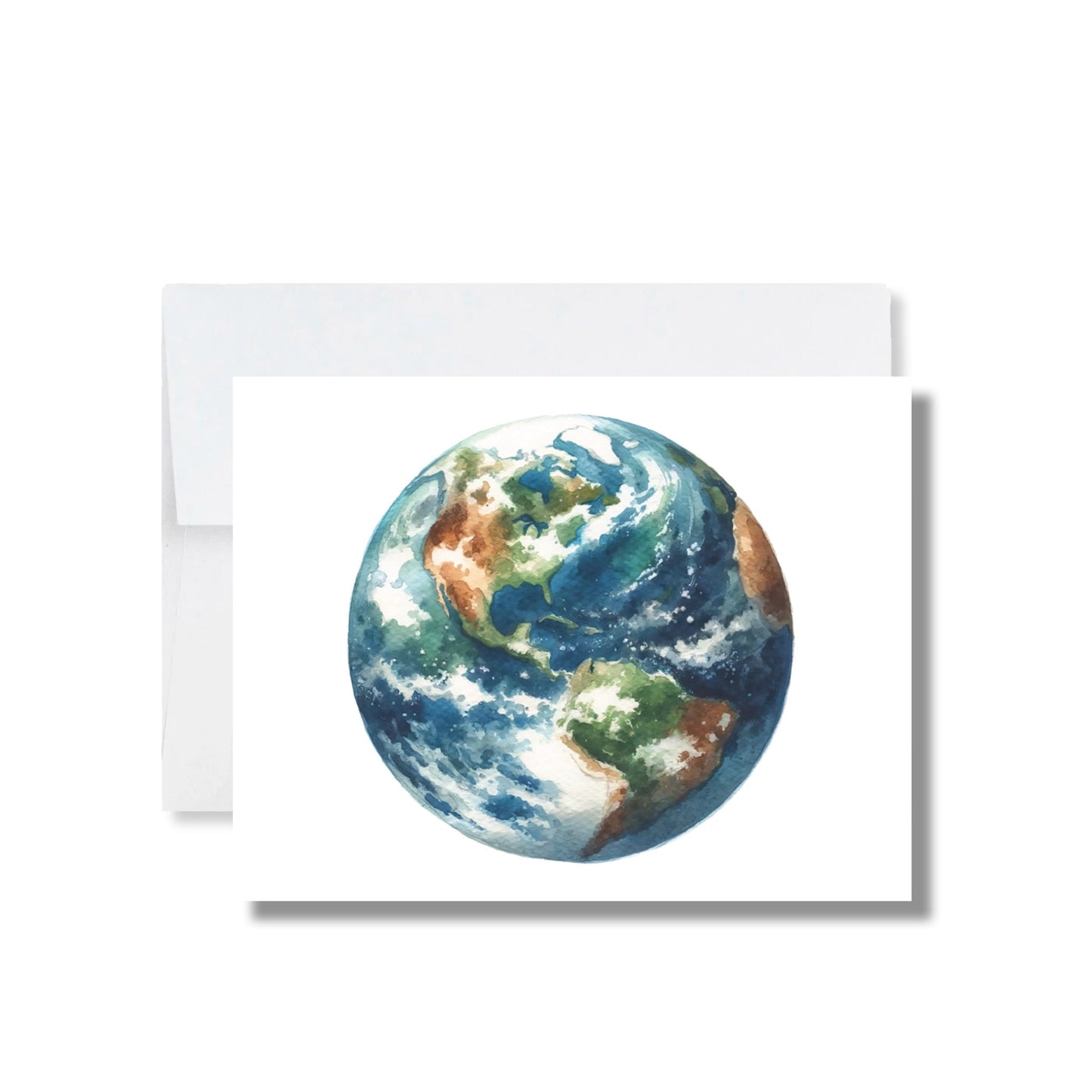 Space Themed Planets Watercolor Happy Birthday Cards | Set of 10 Letters | Blank Inside | High-Quality Card Stock with Envelope