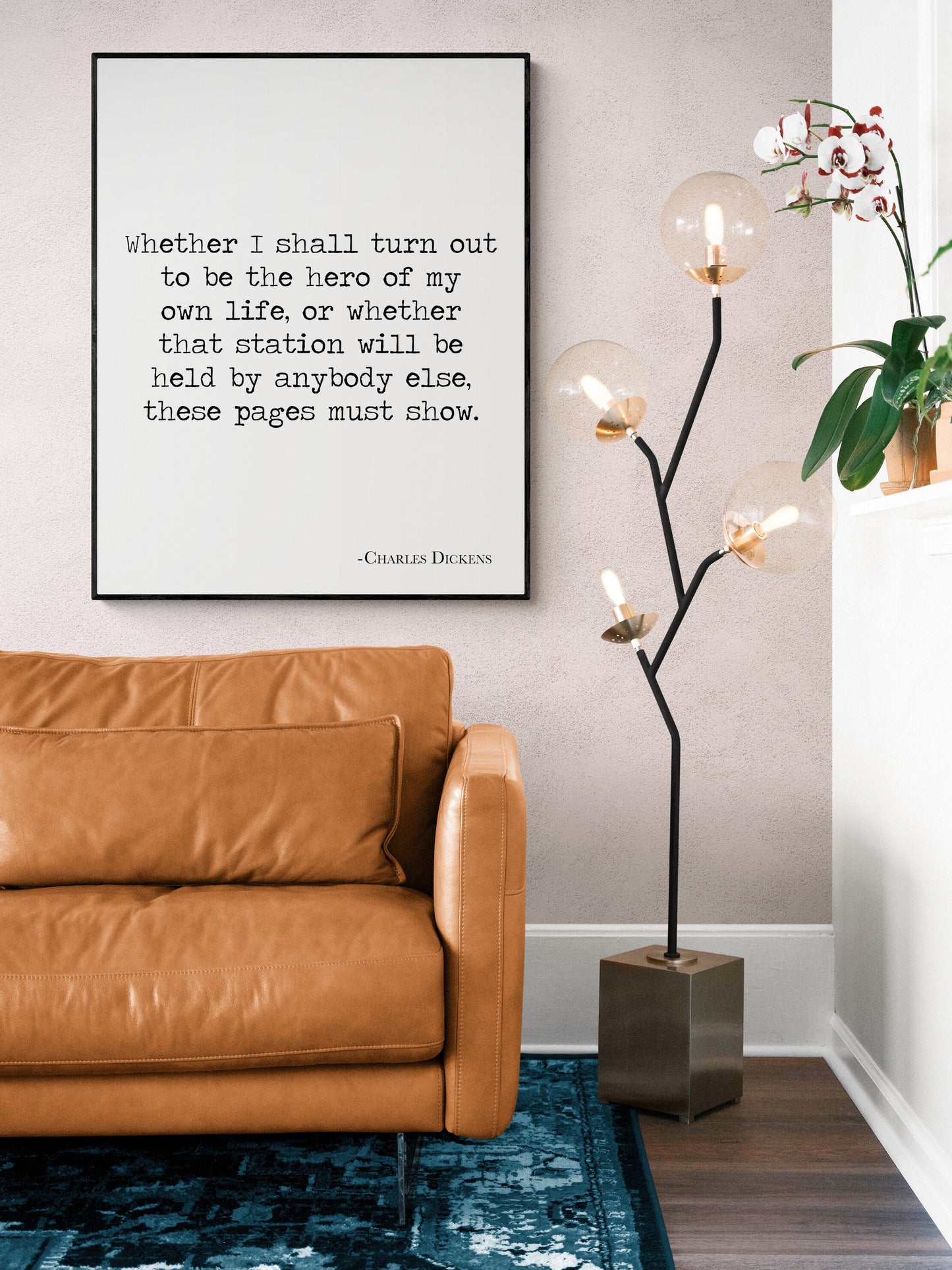 Charles Dickens Quote Art Print | The Hero Of My Own Life | Motivational | Literary Home Decor | Living Room | Typography Art Print