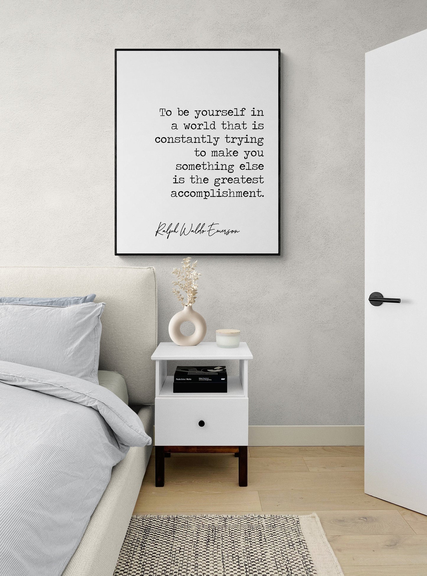 To Be Yourself | The Greatest Accomplishment | Ralph Waldo Emerson Quote | Home Decor Wall Artwork | Inspirational | Literary | Art Print