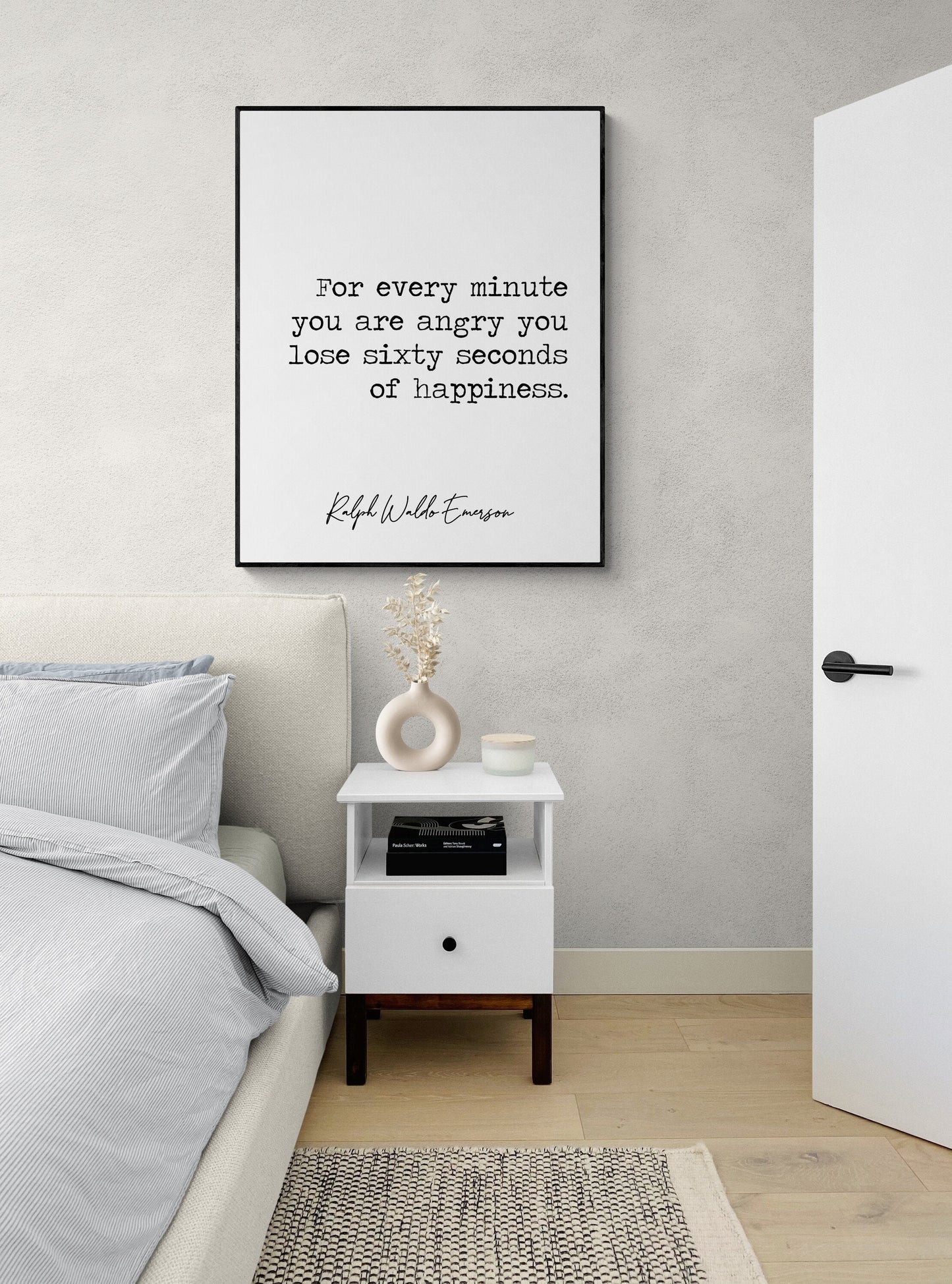 For Every Minute You Are Angry | Ralph Waldo Emerson Quote | Home Decor Wall Artwork | Inspirational | Literary | Art Print