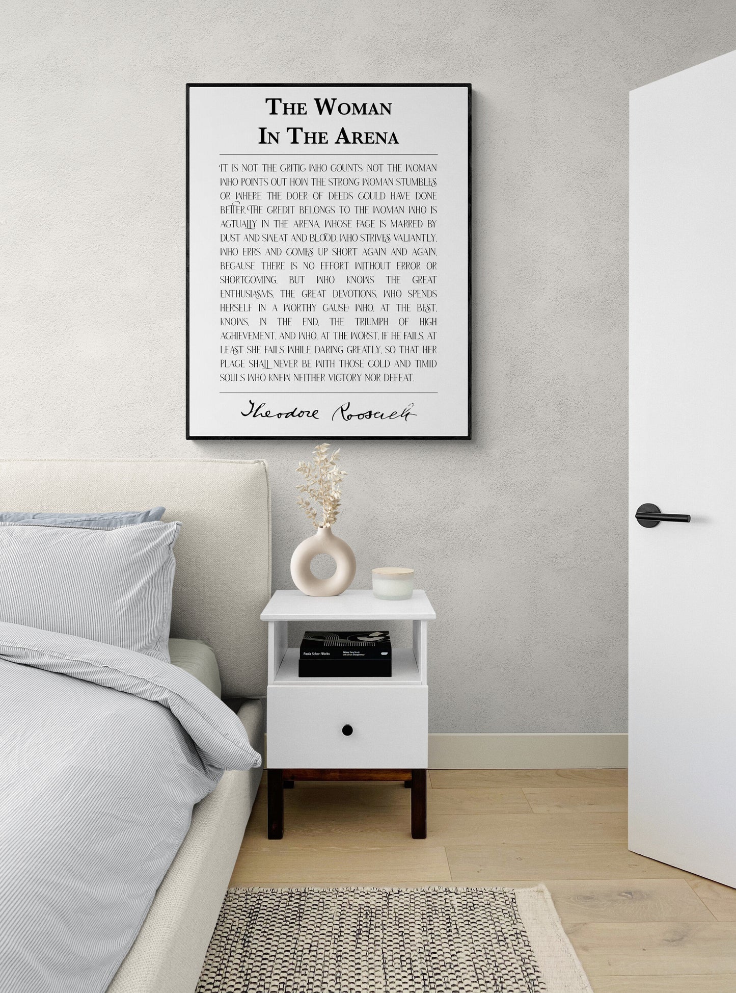 The Woman In The Arena | Theodore Teddy Roosevelt | Typography | Motivational | Inspirational Print | Home Decor | Wall Art Print