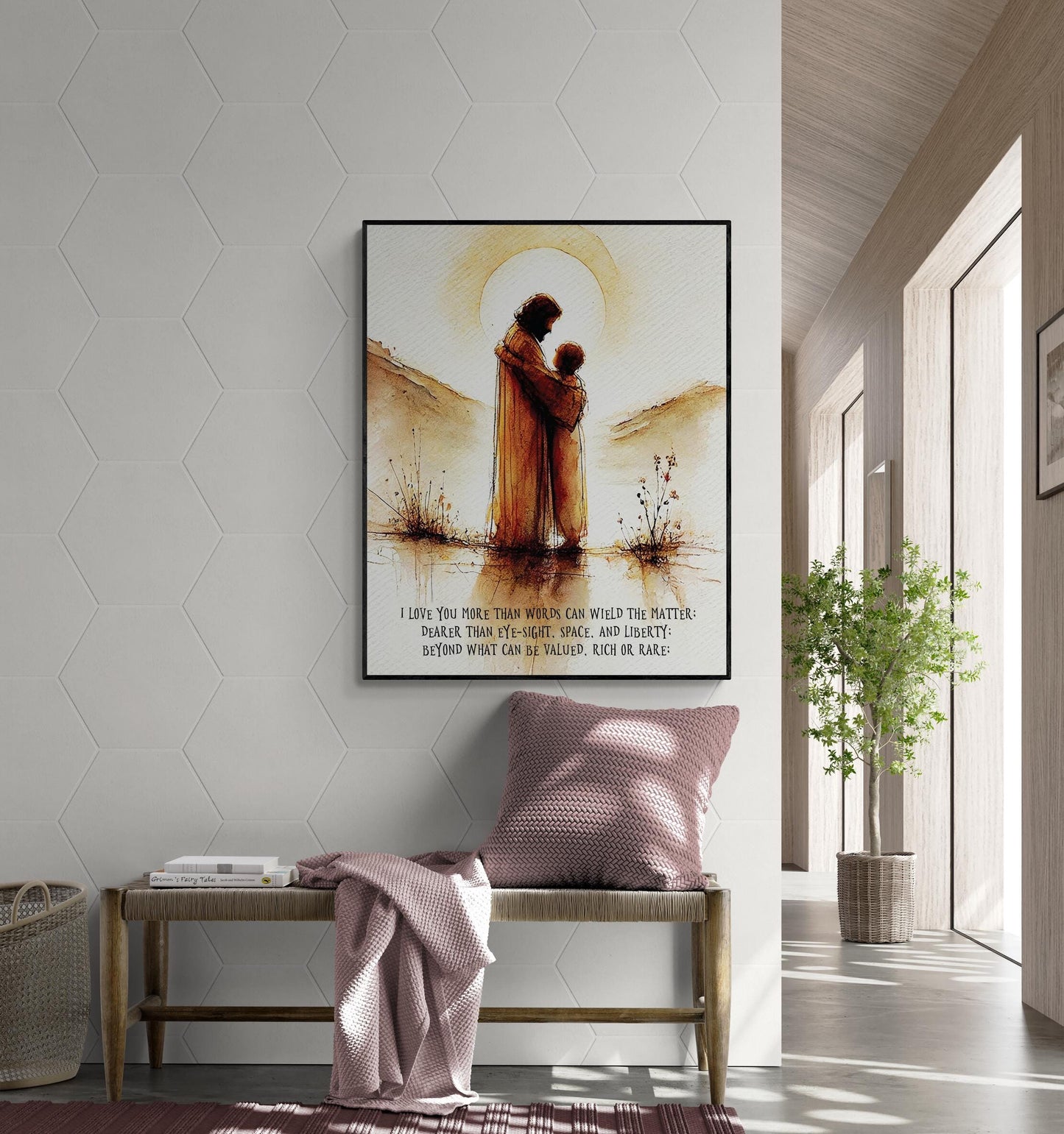 Shakespeare Love Quote Art Print | I Love You More Than Words | Literary | King Lear | Living Room | Home Decor | Watercolor Poster