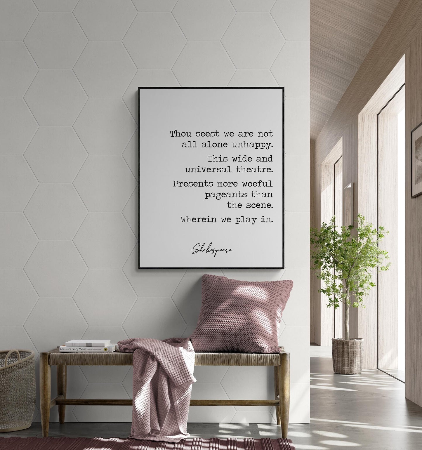 Shakespeare Quote Art Print | This Wide And Universal Theatre | Literary | As You Like It | Living Room | Home Decor | Typography Poster
