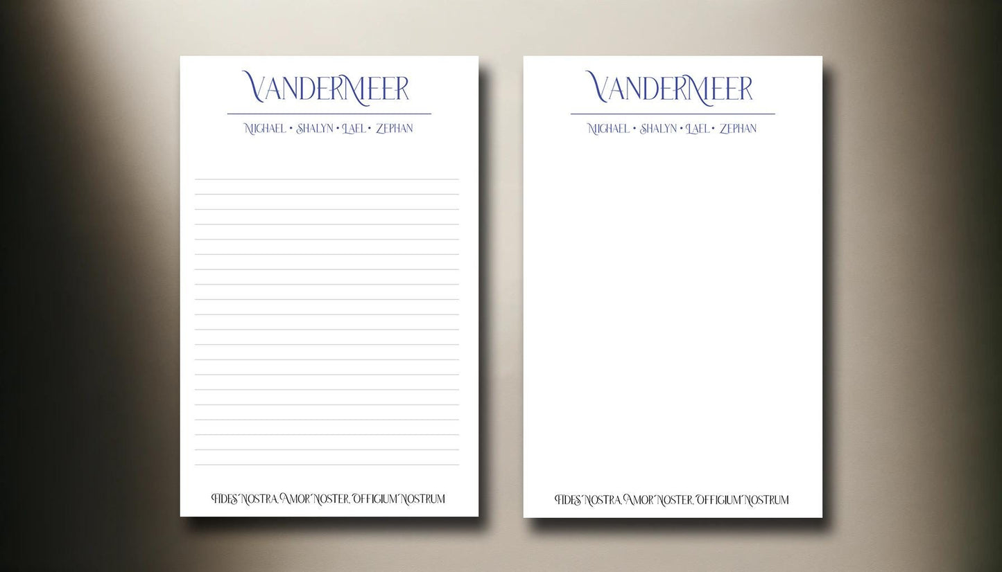 Personalized Stationary | Includes Last and First Names As Well As A Quote or Family Motto | Custom Children's Letterhead Design