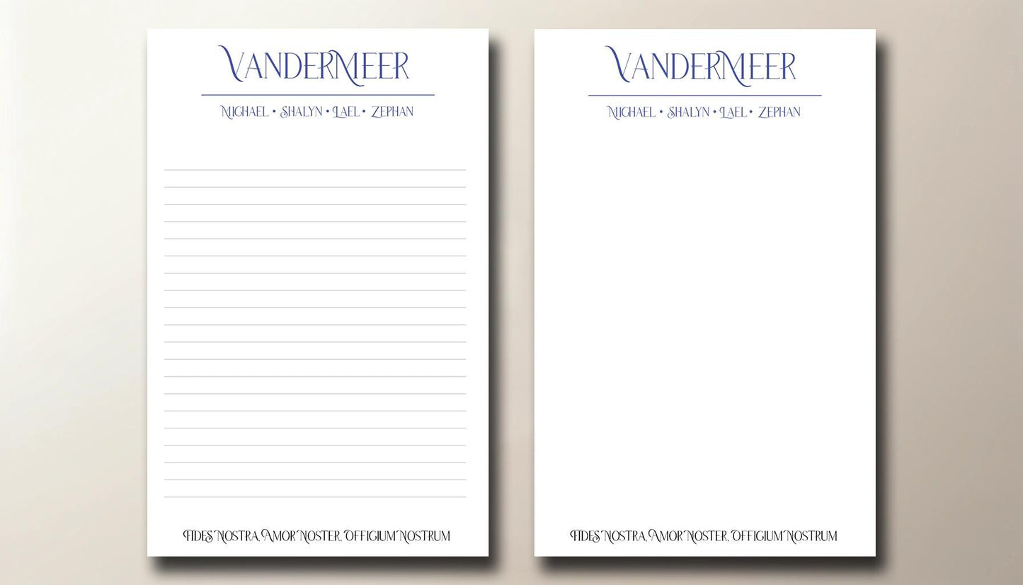 Personalized Stationary | Includes Last and First Names As Well As A Quote or Family Motto | Custom Children's Letterhead Design