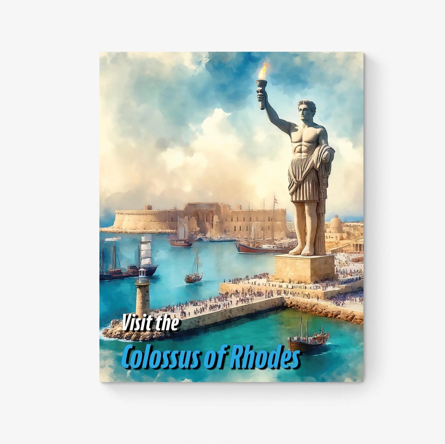 Seven Wonders of the Ancient World Tourist Poster | Travel | Cultural Home Decor | History | Watercolor Wall Art Print