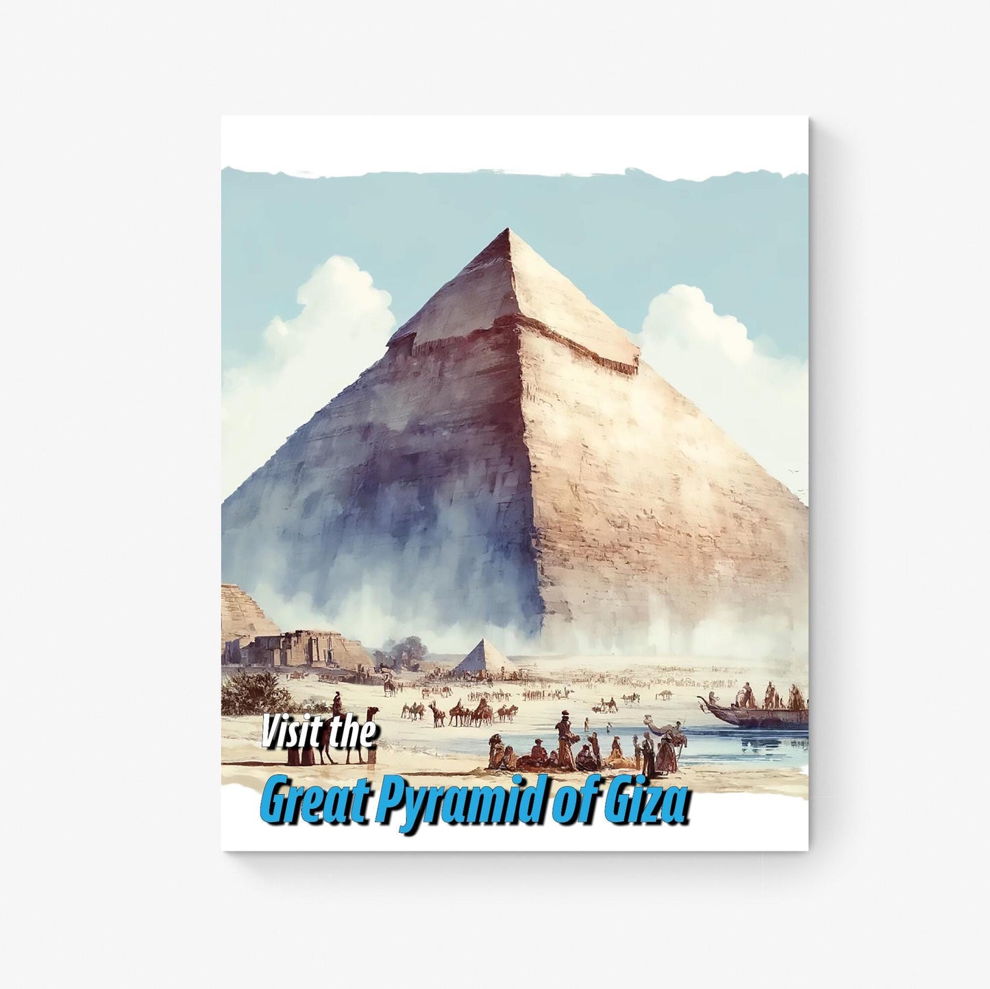 Seven Wonders of the Ancient World Tourist Poster | Travel | Cultural Home Decor | History | Watercolor Wall Art Print