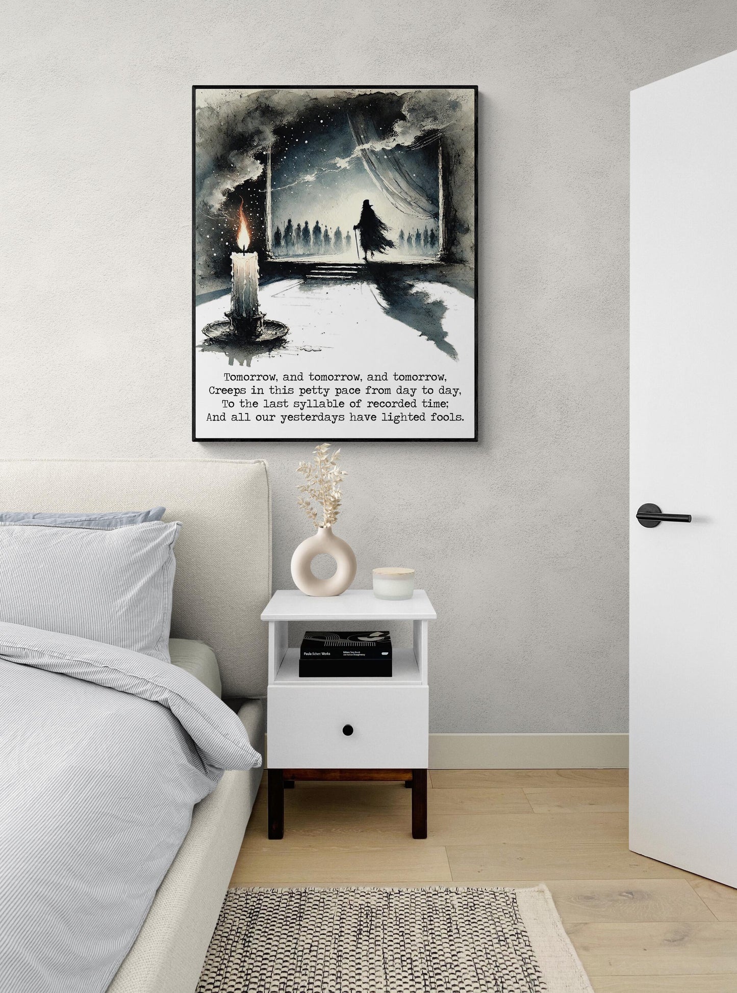 Tomorrow Creeps In This Petty Pace by William Shakespeare | Literary | MacBeth | Living Room | Home Decor | Watercolor Art Print