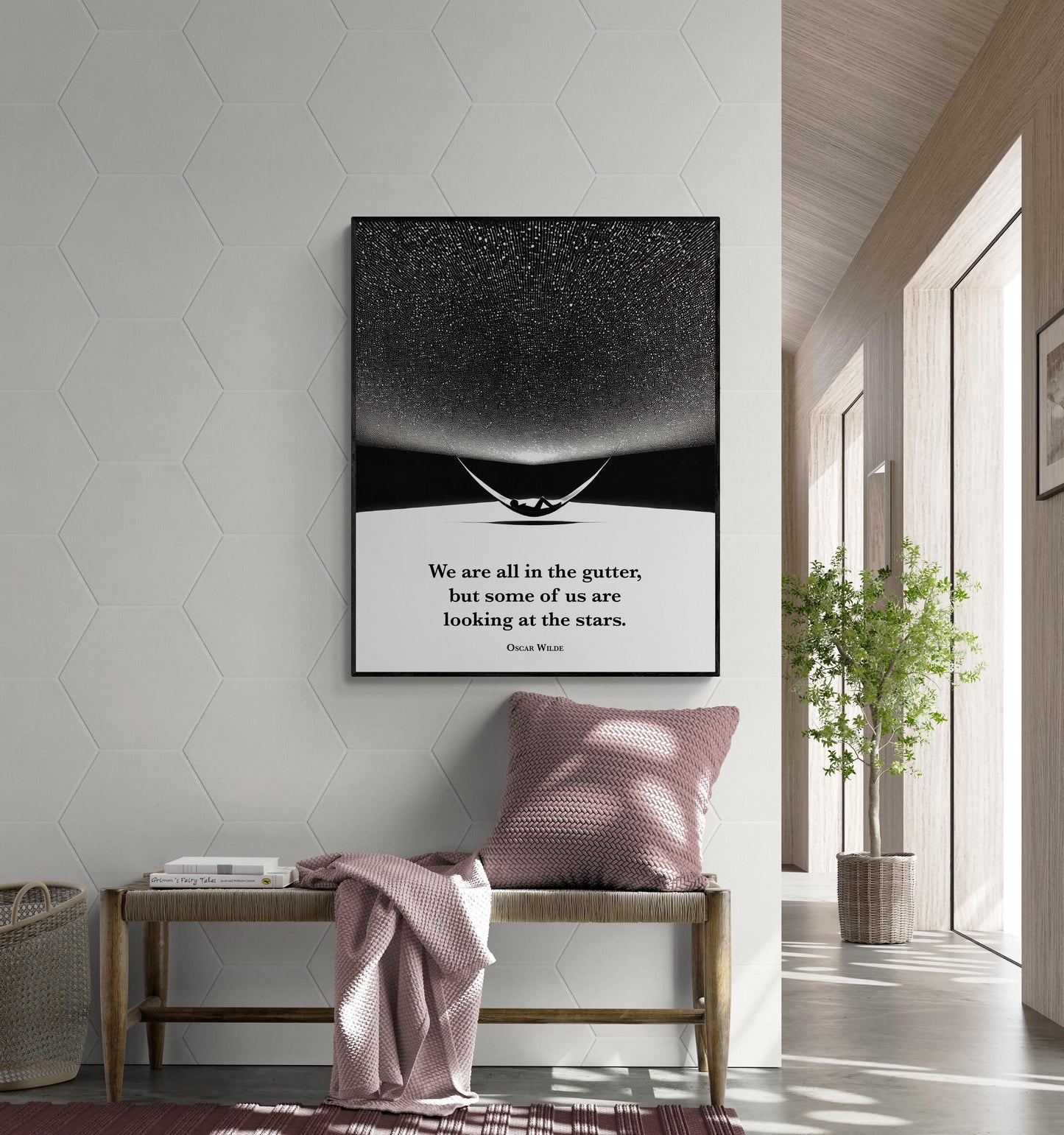 Oscar Wilde Quote Art Print | We Are All In The Gutter | Lady Windermere's Fan | Home Decor | Art Deco | Literary Poster