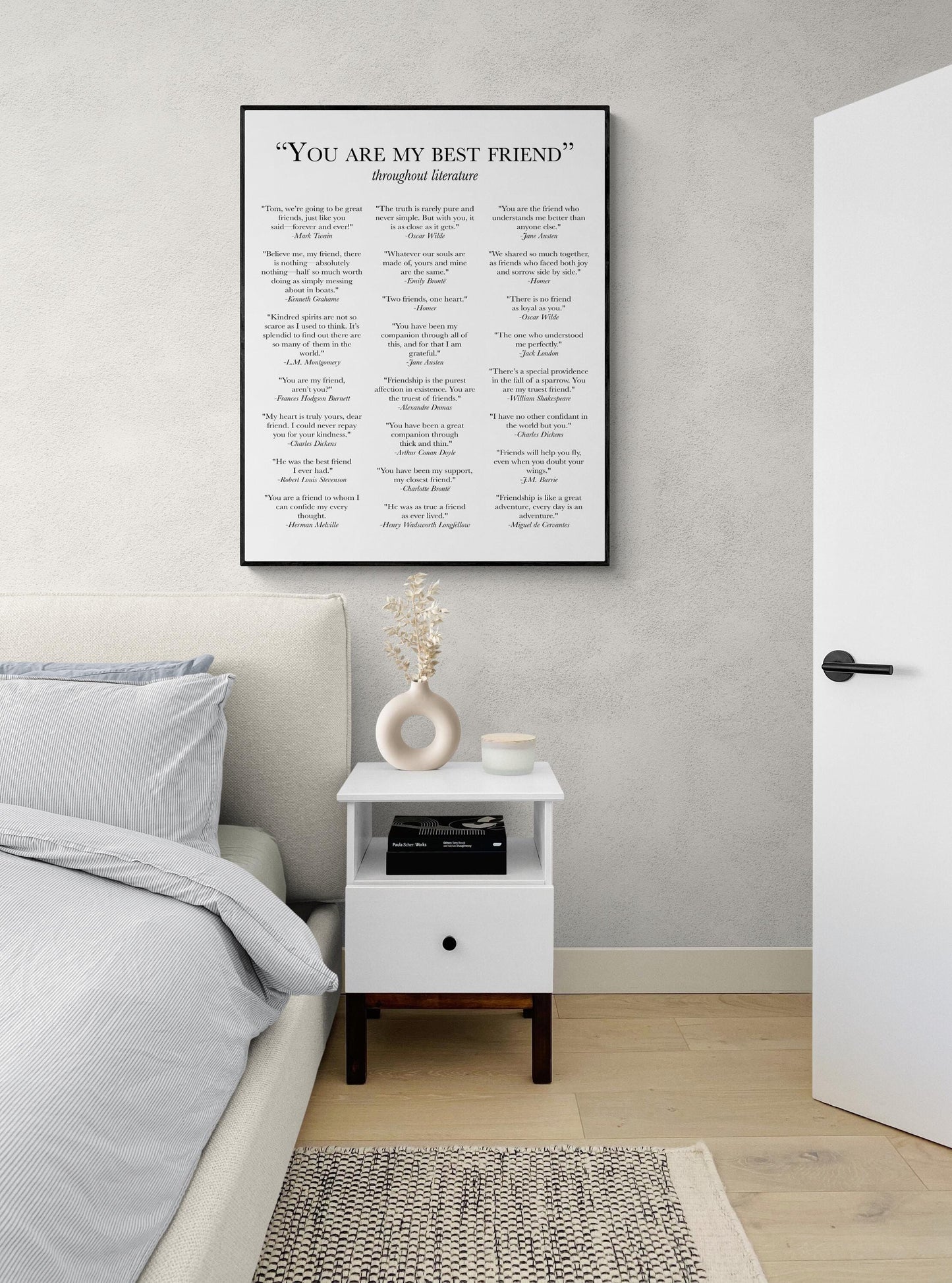 You Are My Best Friend Throughout Literature | Classic Novels | English Literary Books | Brave Love | Home Decor | Typography | Art Print