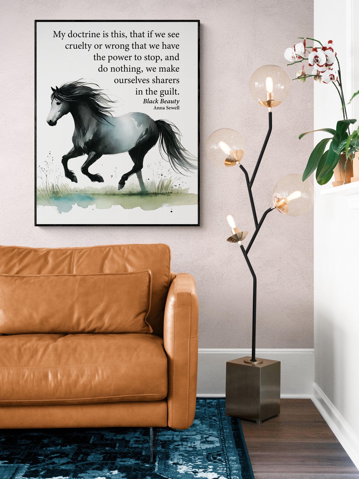 My Doctrine Is This | Black Beauty | Anna Sewell | Horse Children's Literature | Home Decor | Watercolor Living Room | Literary Art Print