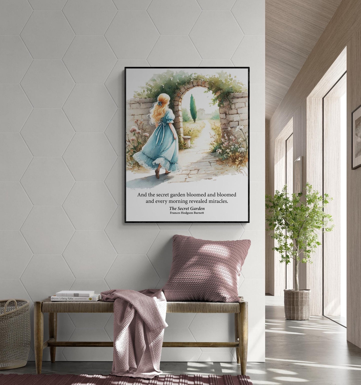 Every Morning Revealed New Miracles | The Secret Garden | Frances Hodgson Burnett | Home Decor | Watercolor Literature | Literary Art Print