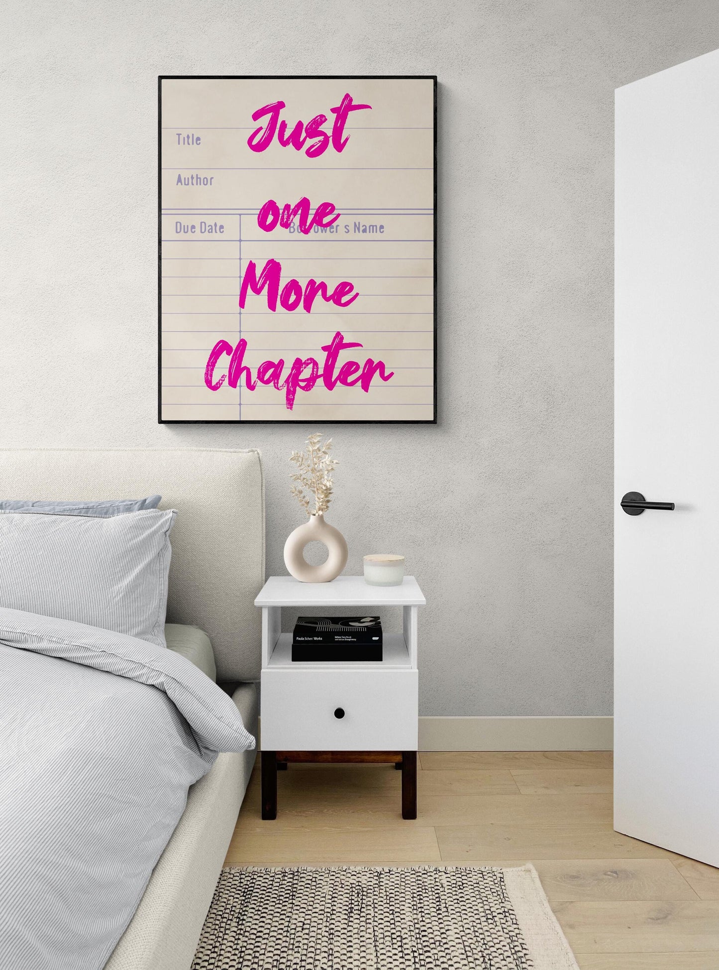 Just One More Chapter | Bookish Wall Art | Retro Library Card | Gift For Her Poster | Book Reader | Home Decor | Literary Art Print