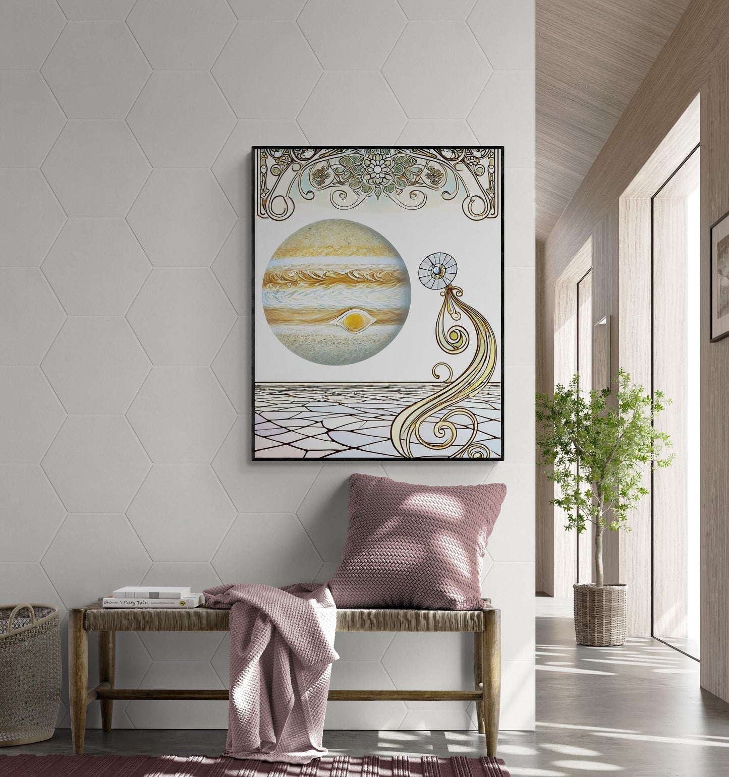 Europa Clipper Mission Art | Art Nouveau | Retro Sci Fi | Jupiter Moon | Space Exploration | Living Room Home Decor | NASA Fine Art Print