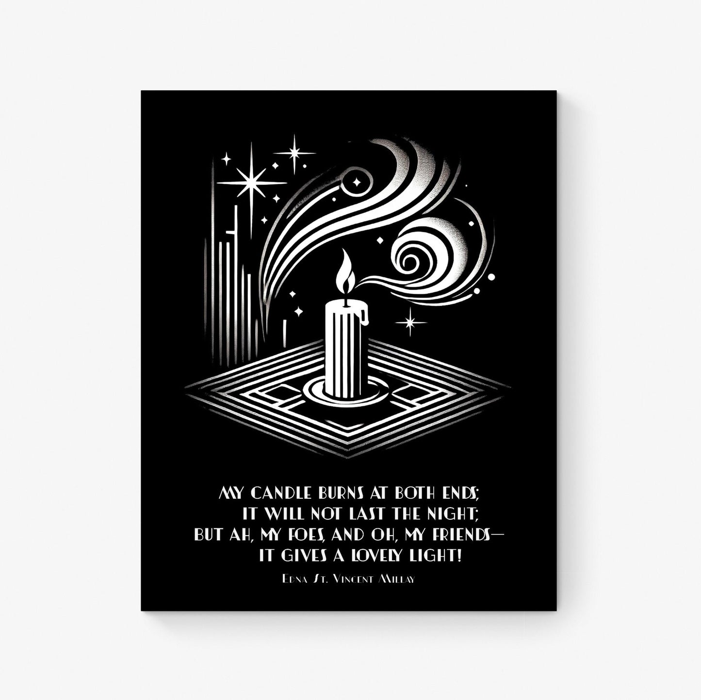 First Fig | Edna St. Vincent Millay | My Candle Burns At Both Ends | Poem Poetry | Literary Living Room | Home Decor | Art Deco | Art Print