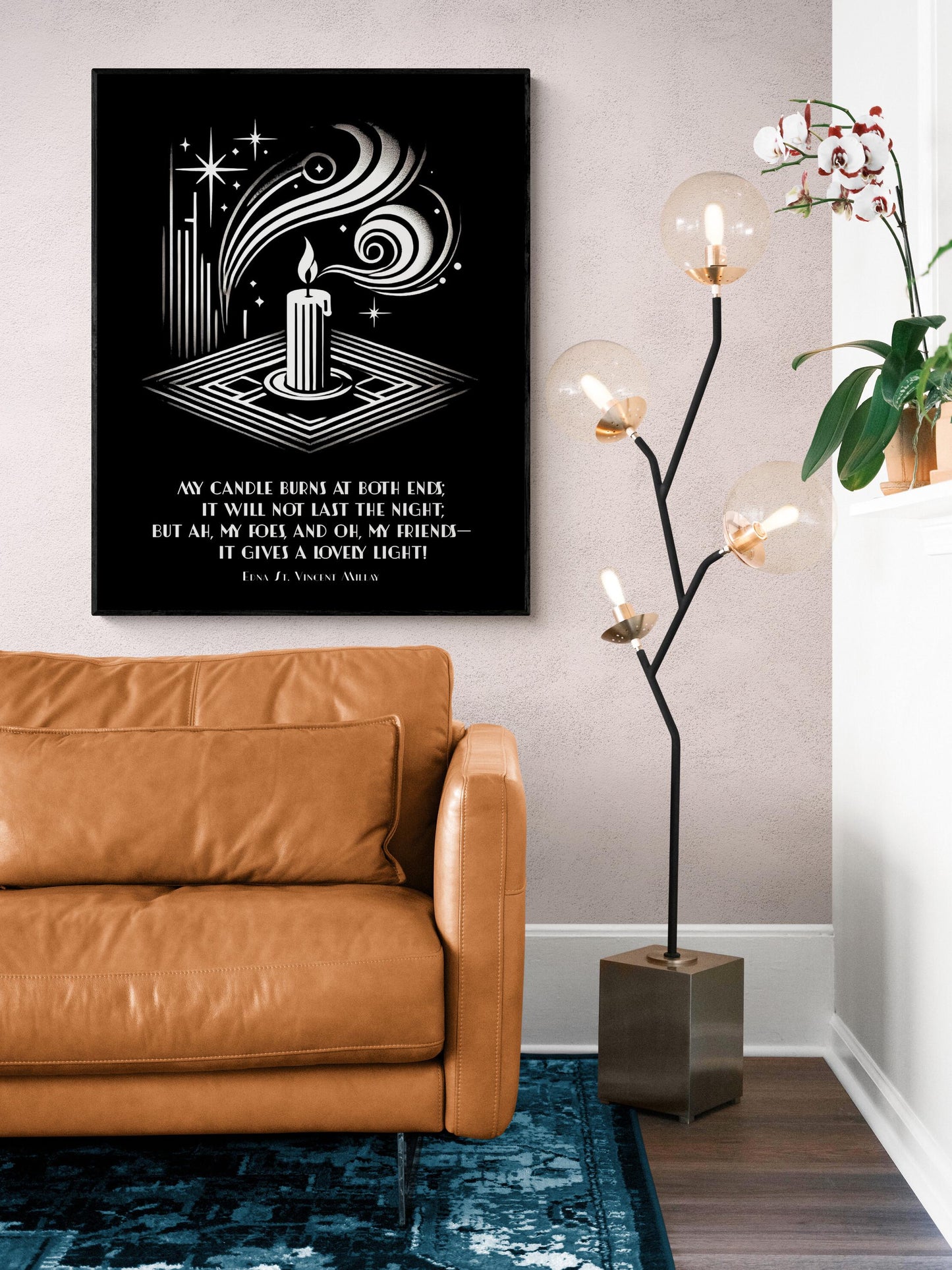 First Fig | Edna St. Vincent Millay | My Candle Burns At Both Ends | Poem Poetry | Literary Living Room | Home Decor | Art Deco | Art Print