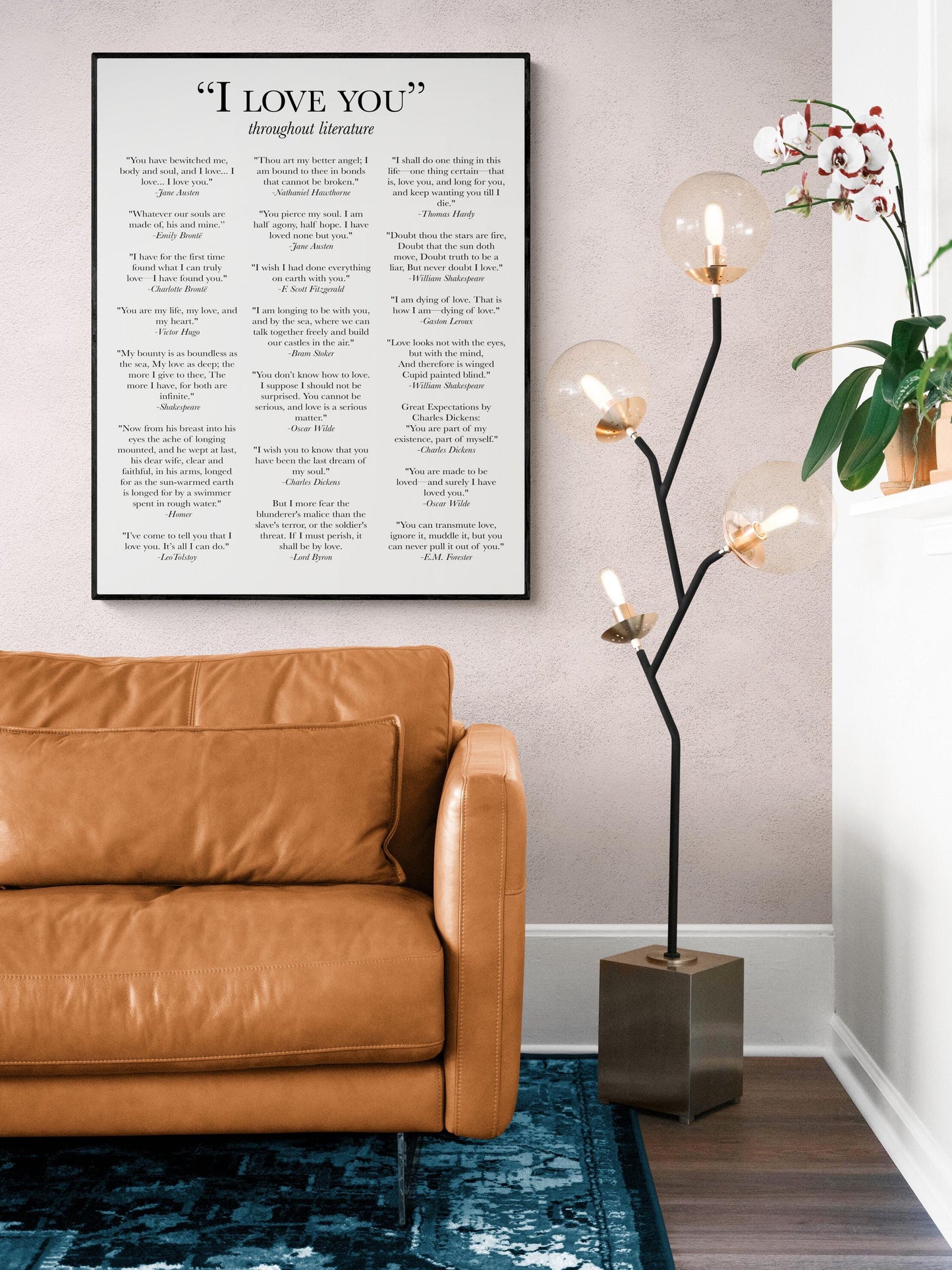 I Love You Throughout Literature | Classic Novels | English Love Literary Books | Romance | Home Decor | Typography | Art Print
