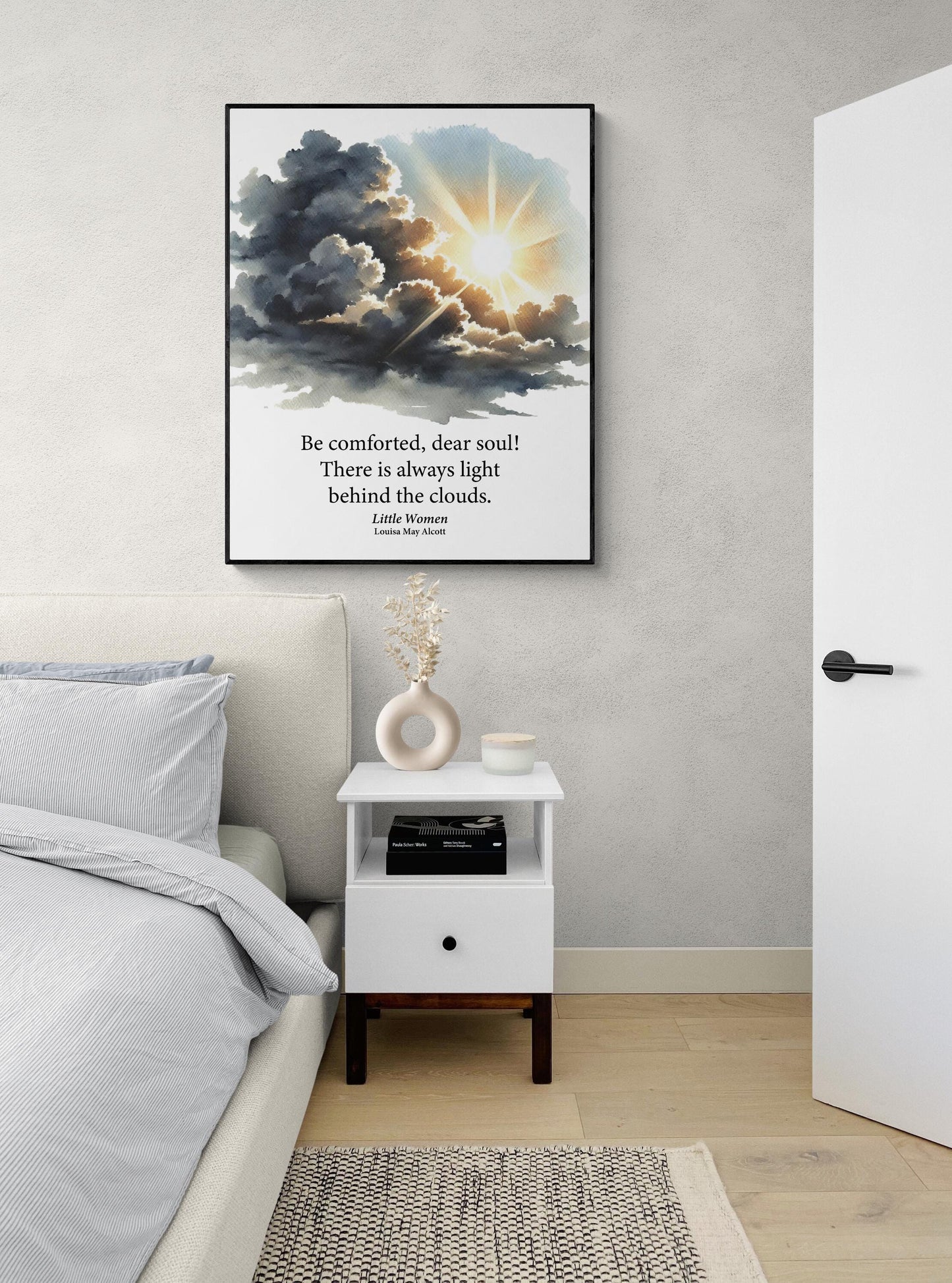 Be Comforted Dear Soul | Little Women | Louisa May Alcott | Children's Literature | Home Decor | Watercolor | Literary Art Print