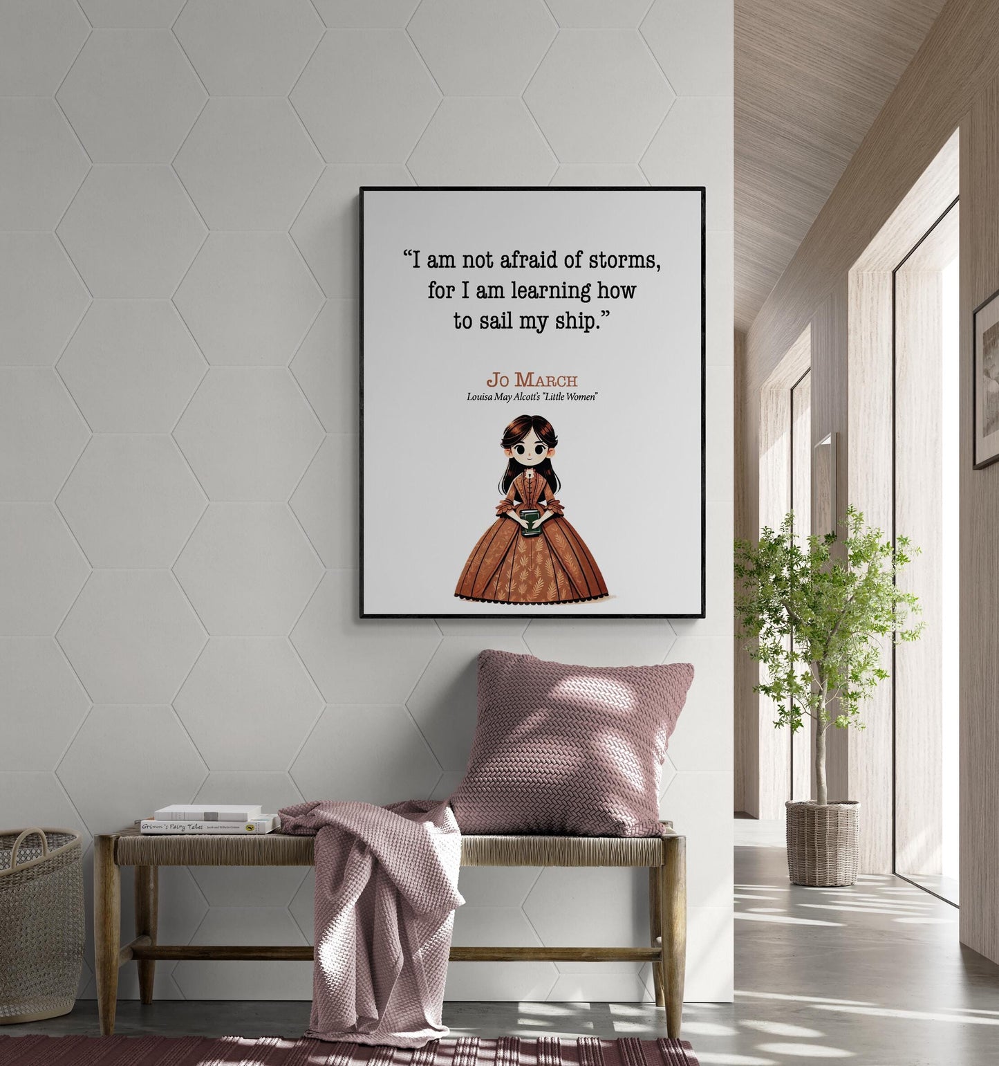 Little Women Quote Art Print | I Am Not Afraid Of Storms | Louisa May Alcott | Book | Children Kids | Literary | Home Decor | Poster