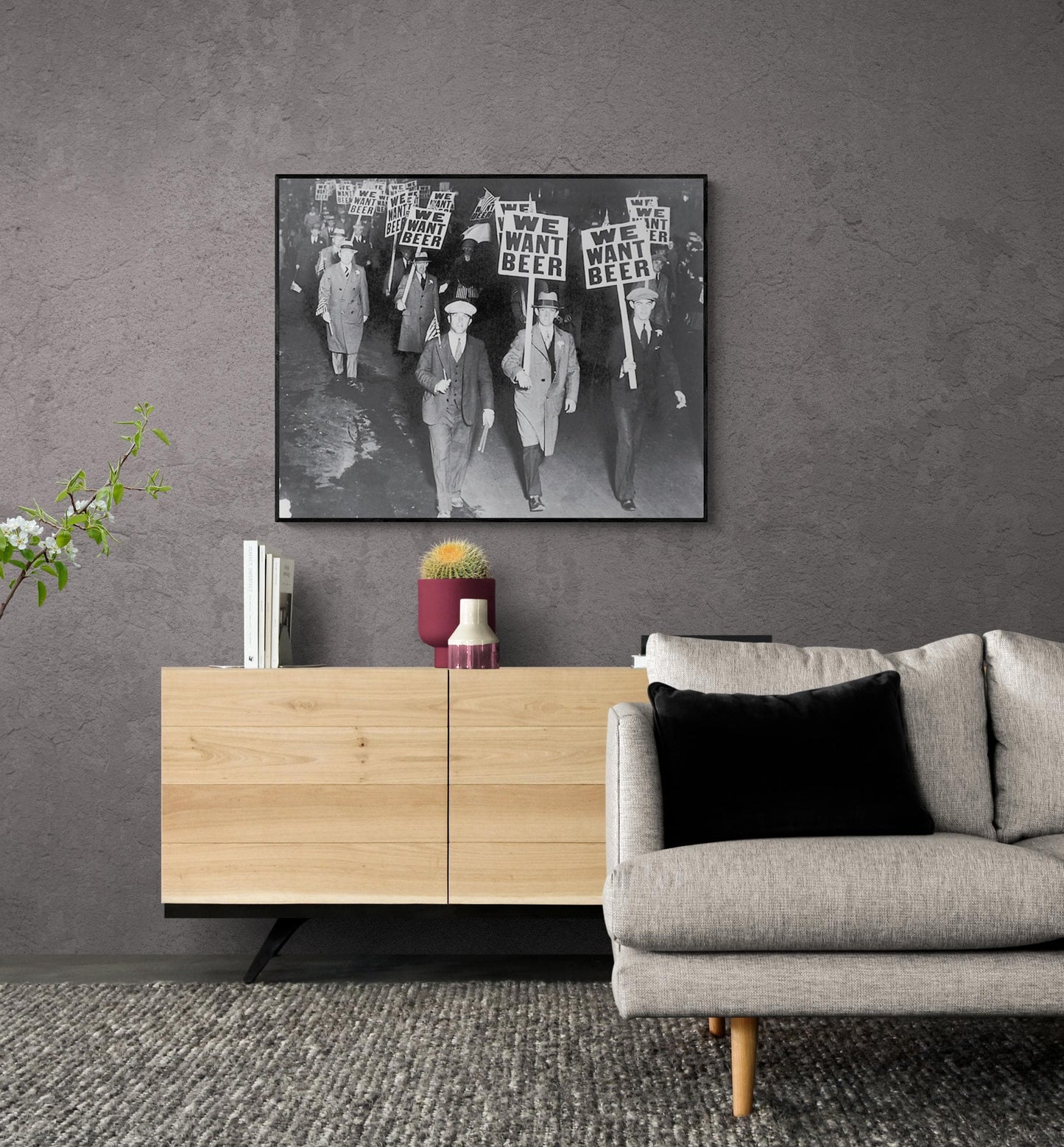 We Want Beer Protest Art Print | Vintage Prohibition Photograph | Chicago March Reproduction | Home Decor Poster