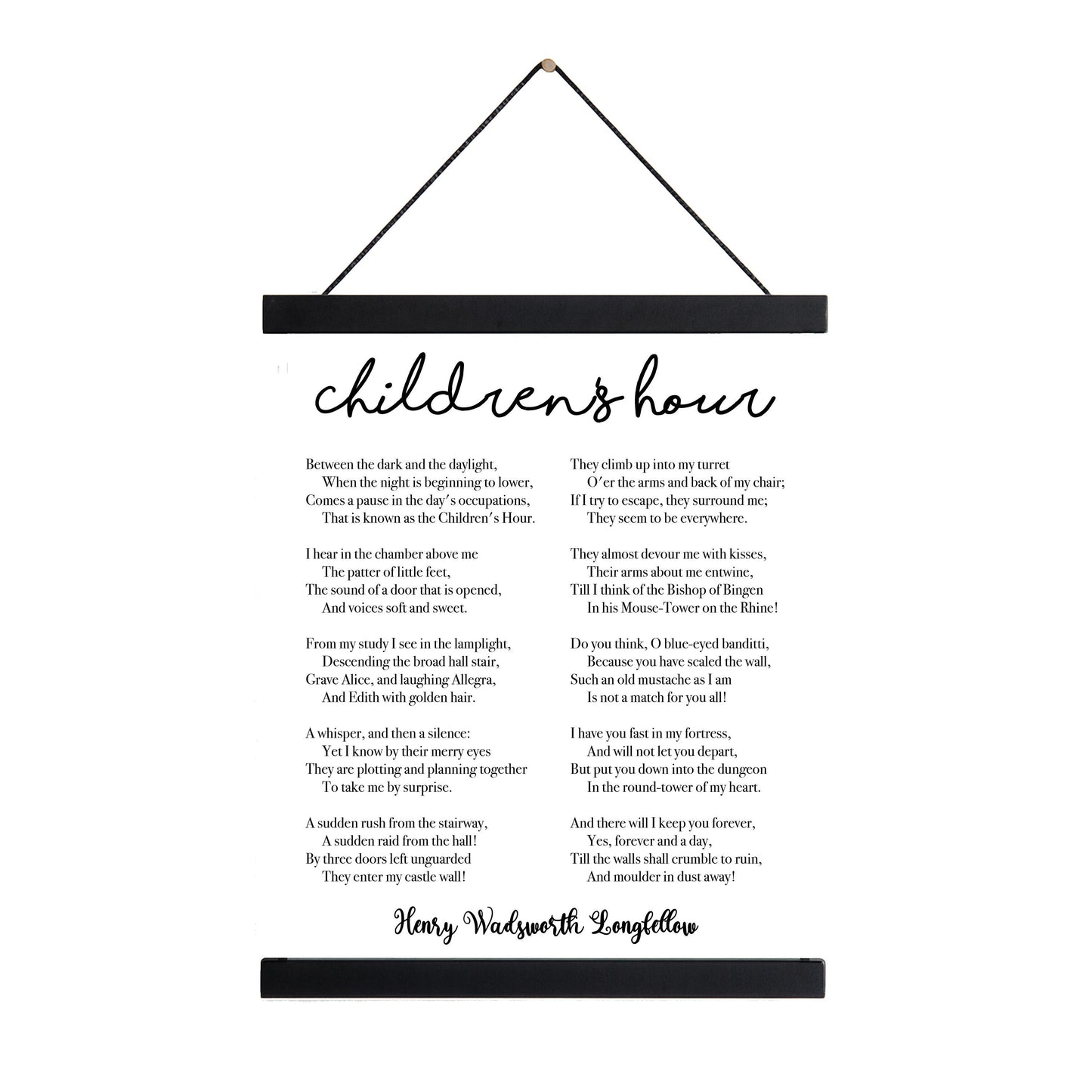 Henry Wadsworth Longfellow Quote Art Print | Childrens Hour | Poem | Children Kids Parents | Inspirational | Living Room | Home Decor Poster