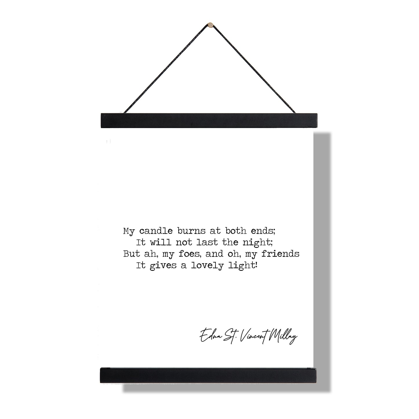 First Fig Quote Art Print | My Candle Burns at Both Ends | Edna Millay | Inspirational Poetry Wall Art | Home Decor | Literary Poster