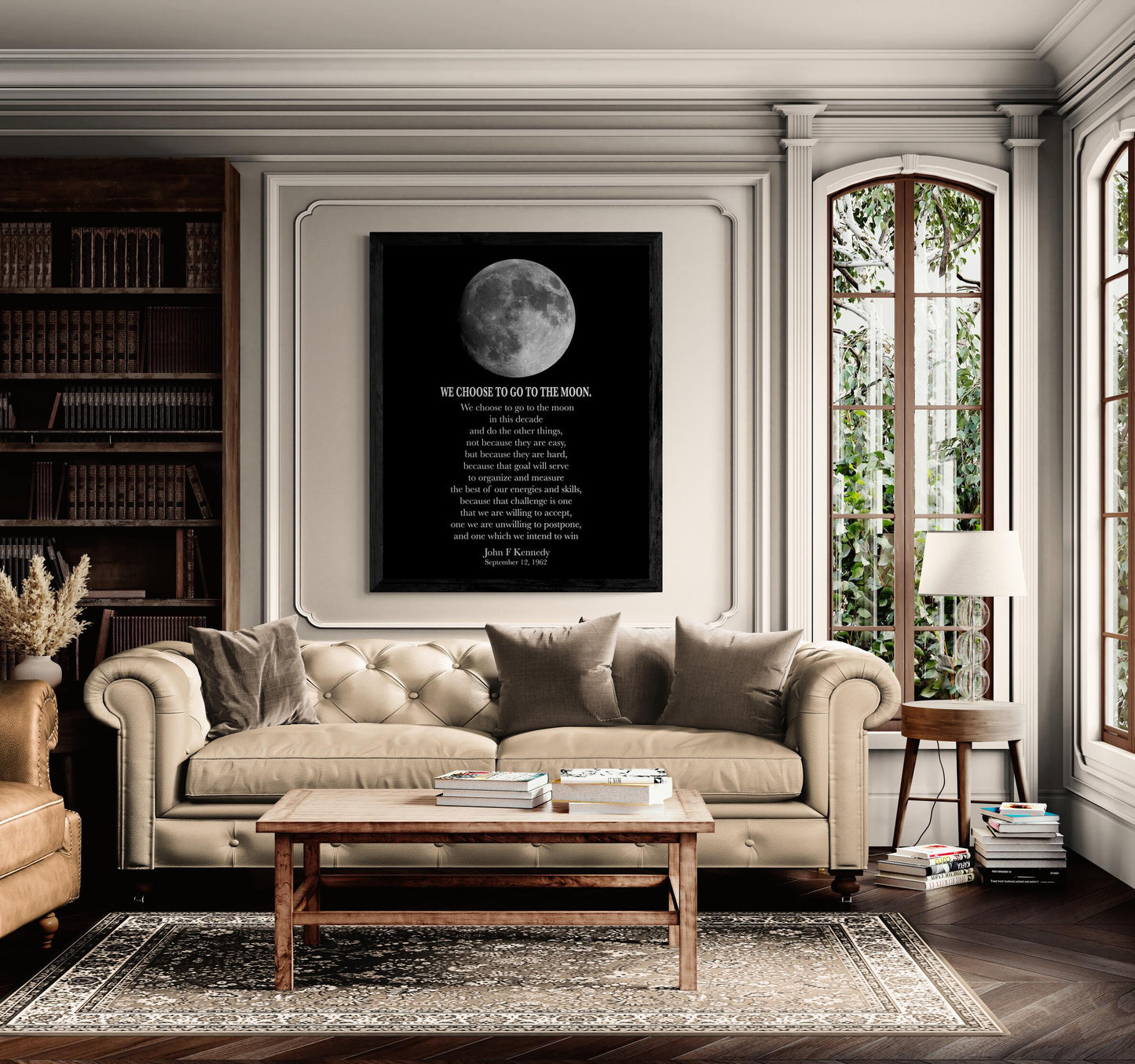 JFK Quote Art Print | We Choose To Go To The Moon | Modern Minimalist Art | Inspirational Print | Home Decor | Space Exploration | Poster