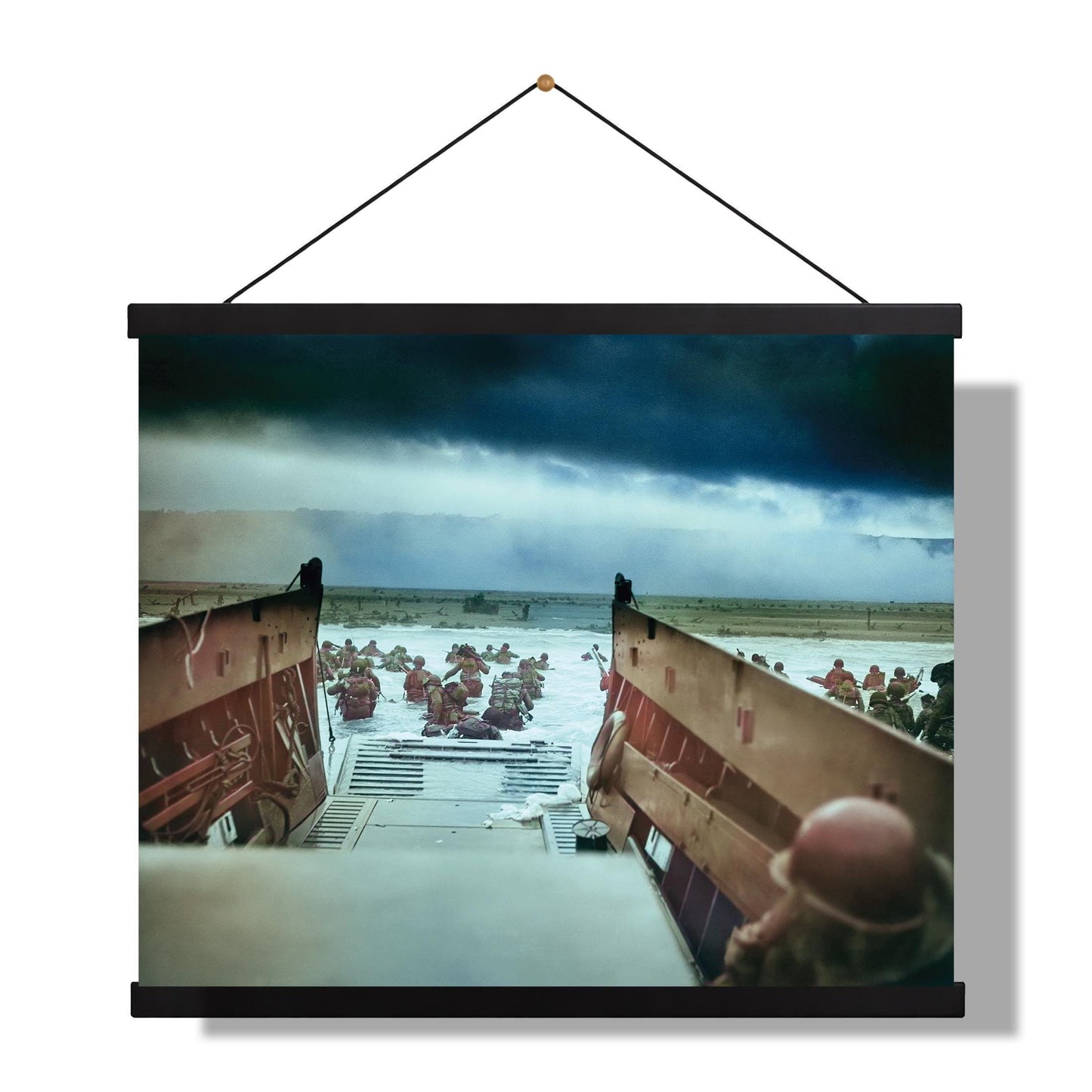 WW2 Art Print Into The Jaws of Death | Omaha Beach | D-Day | Operation Overlord | Dwight Eisenhower | World War 2 | Colorized