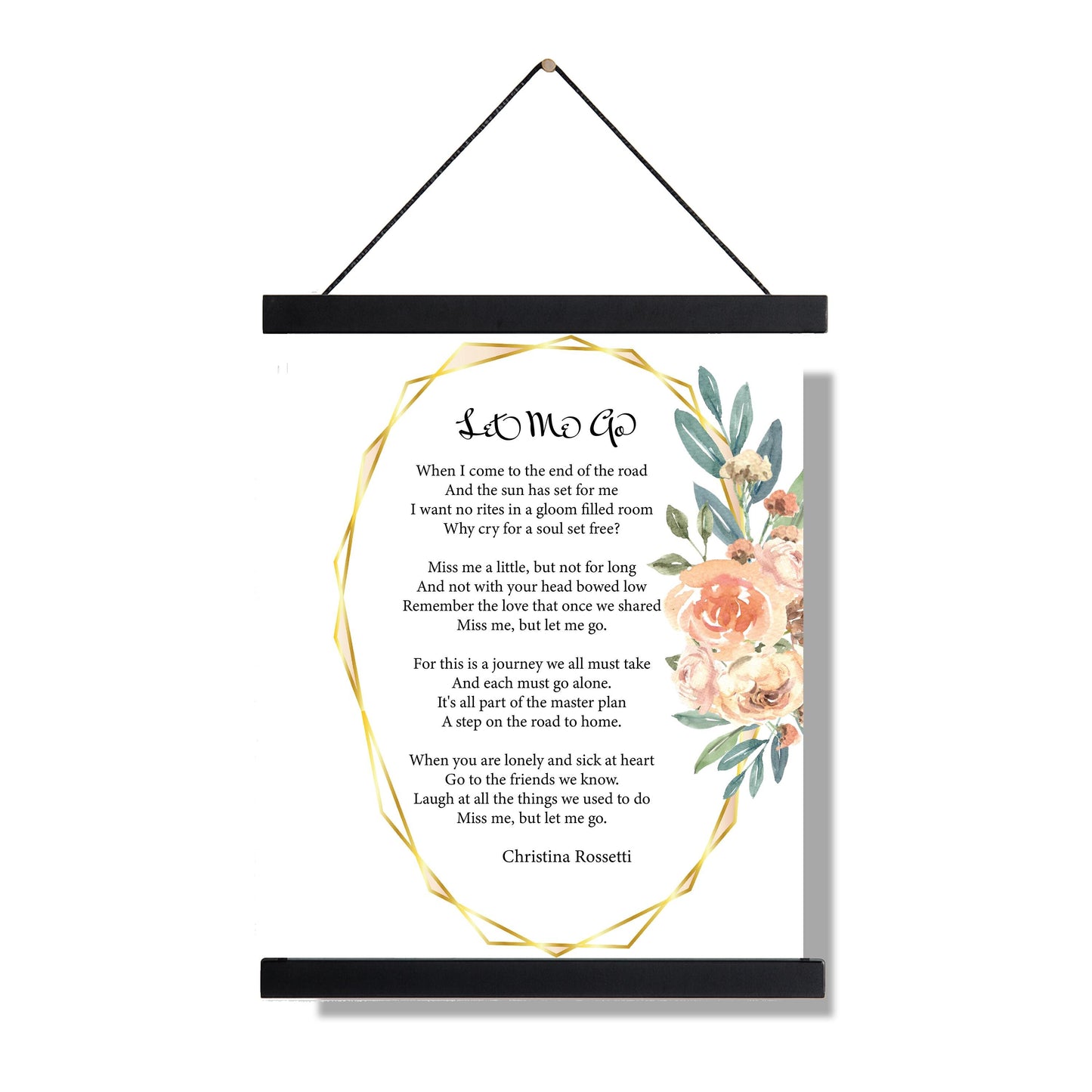 Christina Rossetti Let Me Go Art Print | Poetry Wall Decor | Inspirational Literary Quote | Victorian Poem Art | Poster