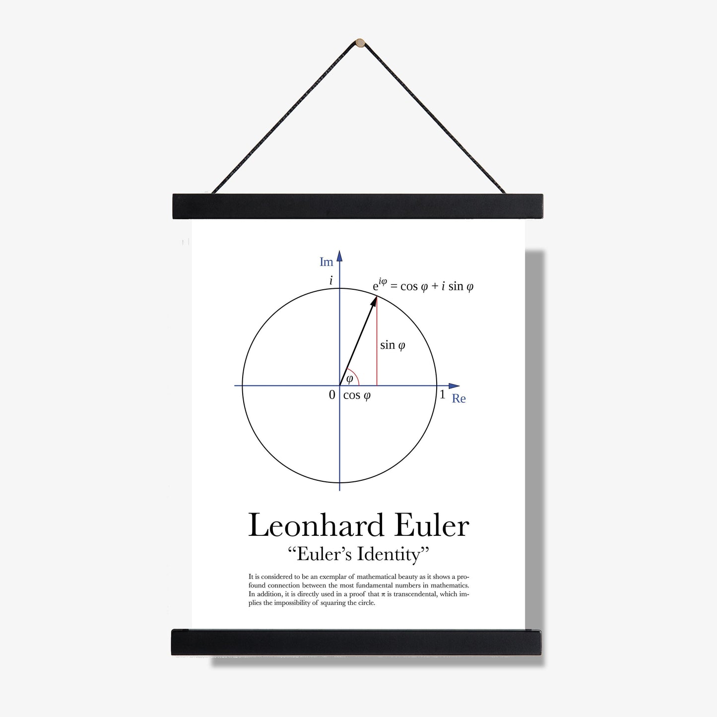 Euler’s Identity Math Art Print | Leonhard Euler Wall Art | Mathematical Beauty Equation | STEM Classroom | Home Decor | Poster