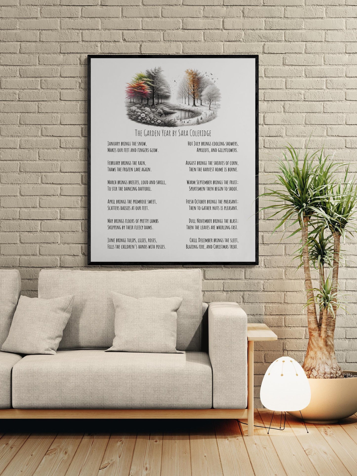 Sara Coleridge Quote Art Print | The Garden Year | Poem | Inspirational Poetry | Motivational Literary | Victorian Nature | Poster