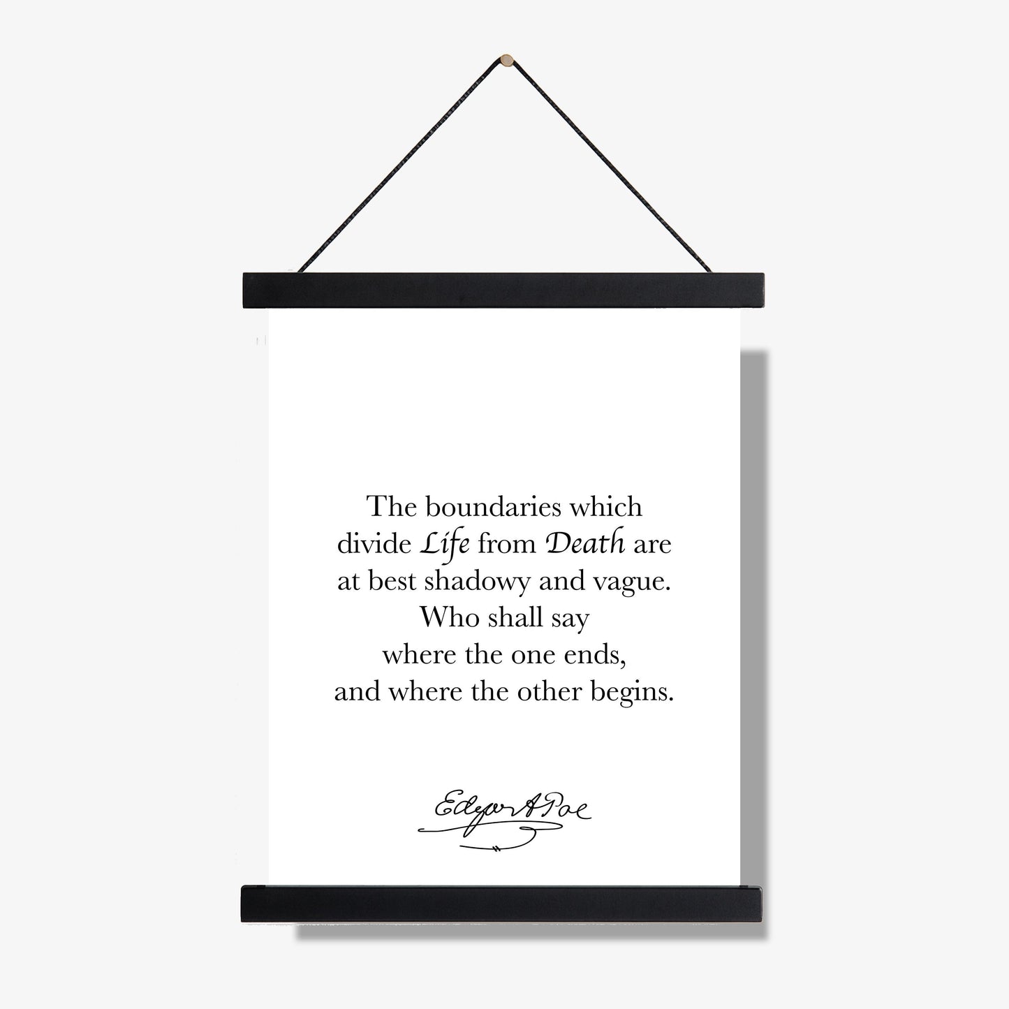 Edgar Allan Quote Art Print | The Boundaries Which Divide Life And Death | American Gothic Poetry | Home Decor | Literary Poster