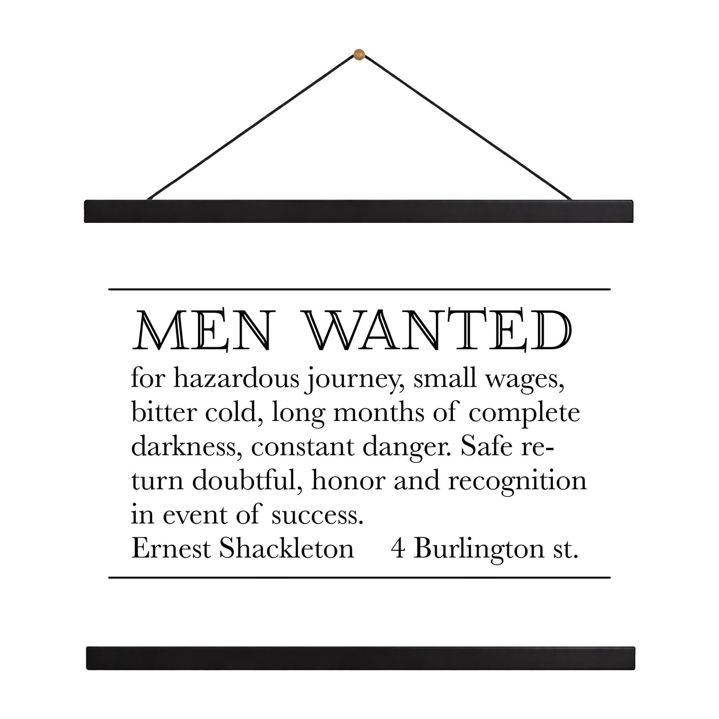 Ernest Shackleton Art Print | Expedition Help Wanted Advertisement | Antartica South Pole Expedition Home Decor | Vintage Typography Poster