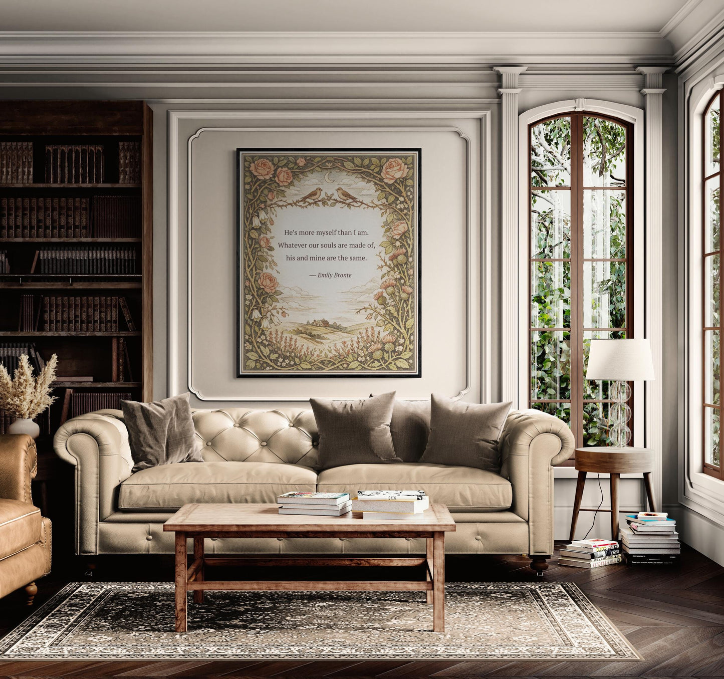 Wuthering Heights Art Print | Whatever Our Souls | Emily Bronte Quote | Botanical | Floral Home Decor | Literary Book Poster
