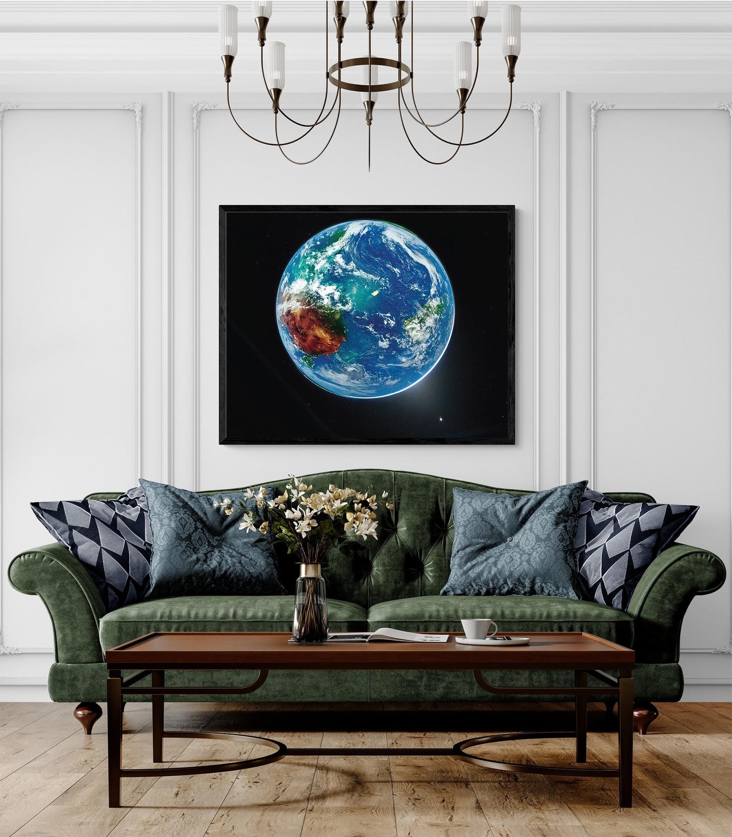 Artemis II Earth Photo Print | Enhanced NASA Blue Marble Space Art | Earth From Space Wall Decor | Astronomy Gift