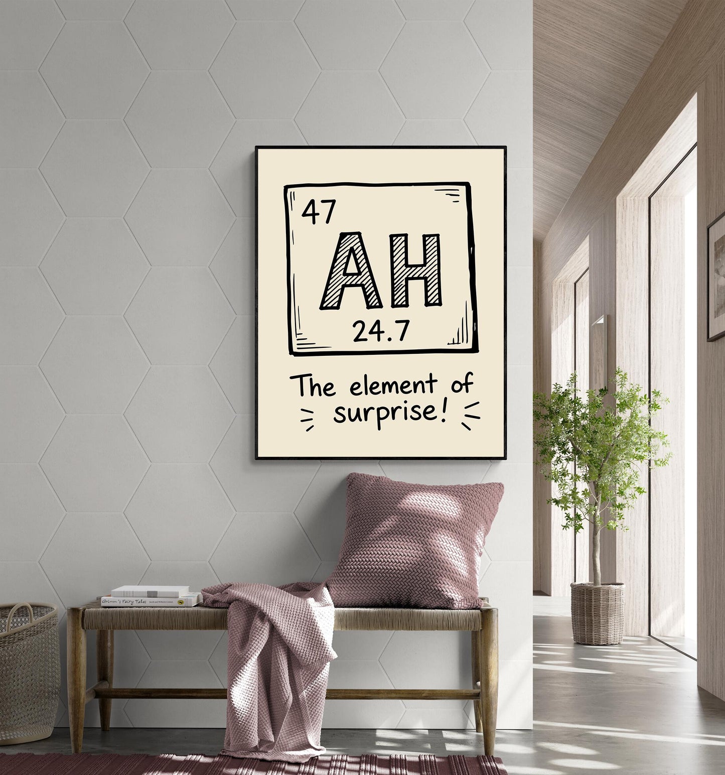 Element of Surprise Wall Art | Funny Periodic Table | Science Teacher Gift | Classroom | Nerd Humor | Geeky Home Decor
