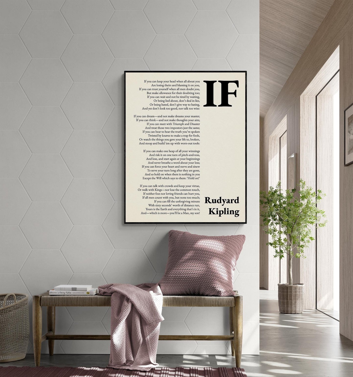 If by Rudyard Kipling Poem Quote Wall Art Print | Poetry | Landscape | Children's Room | Nursery | Vintage Home Decor | Literary Gift
