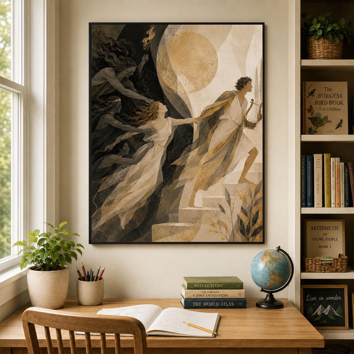 Orpheus and Eurydice Art Print | Ancient Greek Mythology | Classic | Literary | Gods and Goddess Myth | Room | Home Decor Poster